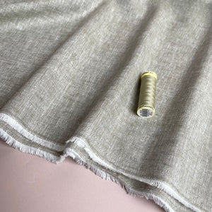 Yarn Dyed Linen Cotton Melange Fabric in Army