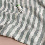 Yarn Dyed Duck Egg Blue Stripe Cotton Double Gauze