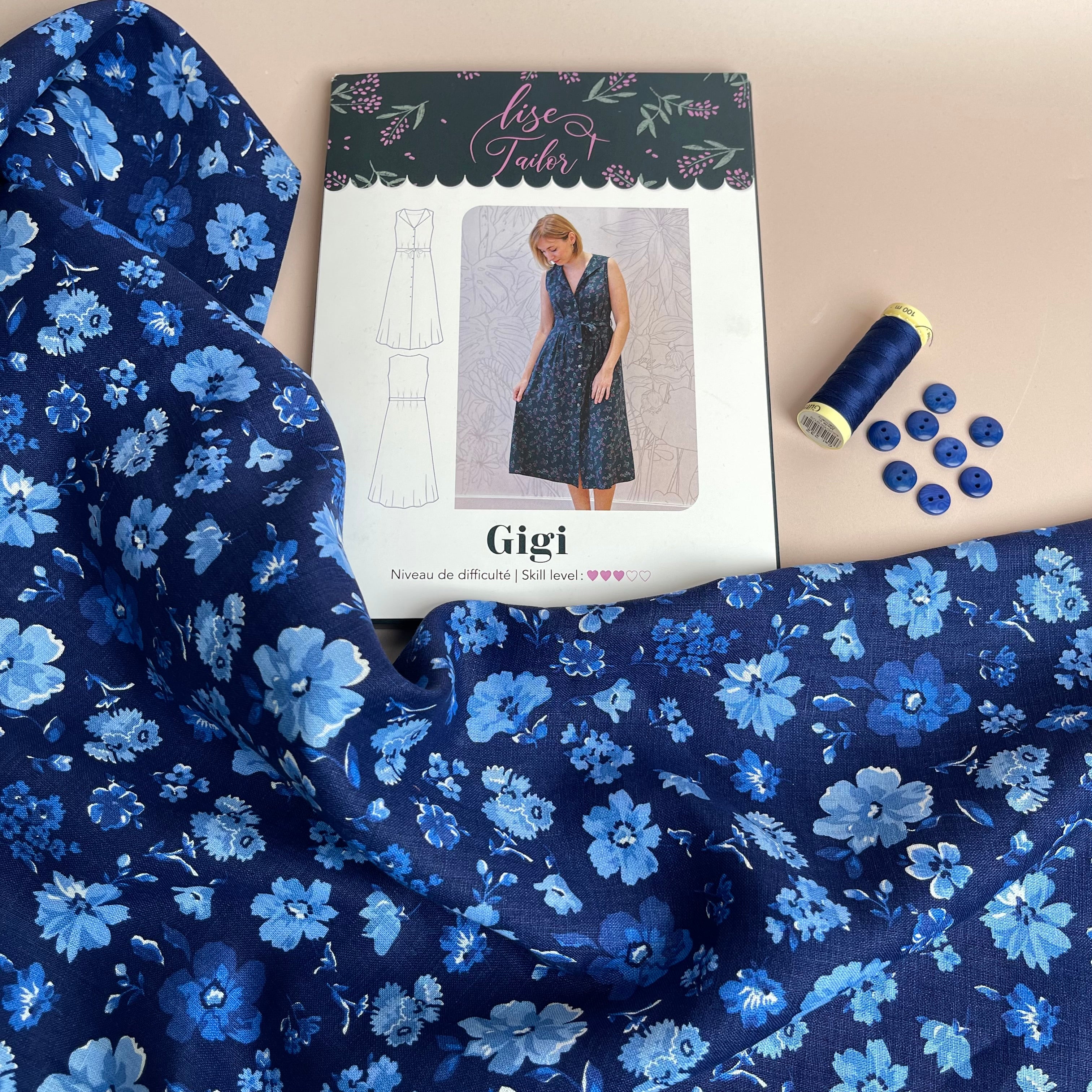 Sewing Kit - Gigi Dress Sewing Kit in Floral Linen