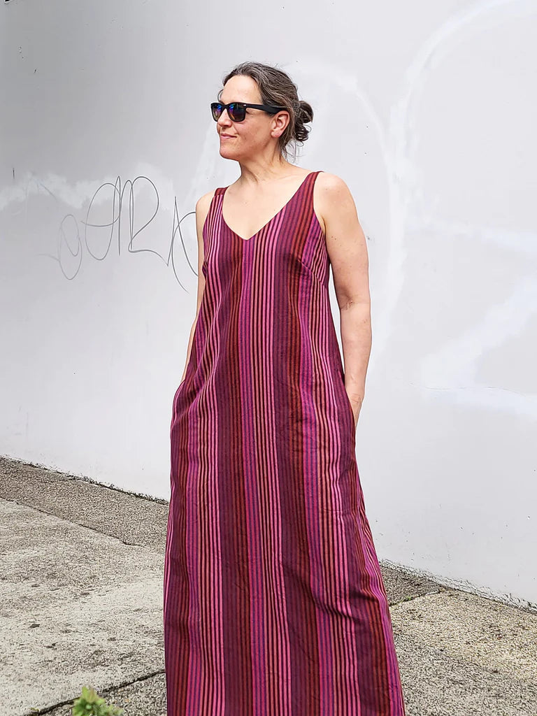 Sewing Kit - Sauvie Sundress in Summer Stripes Viscose Sateen