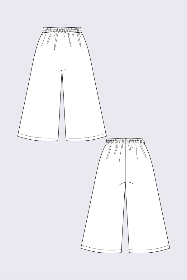 Sewing Kit - Named Ninni Culottes in Serene Khaki Sandwashed Viscose