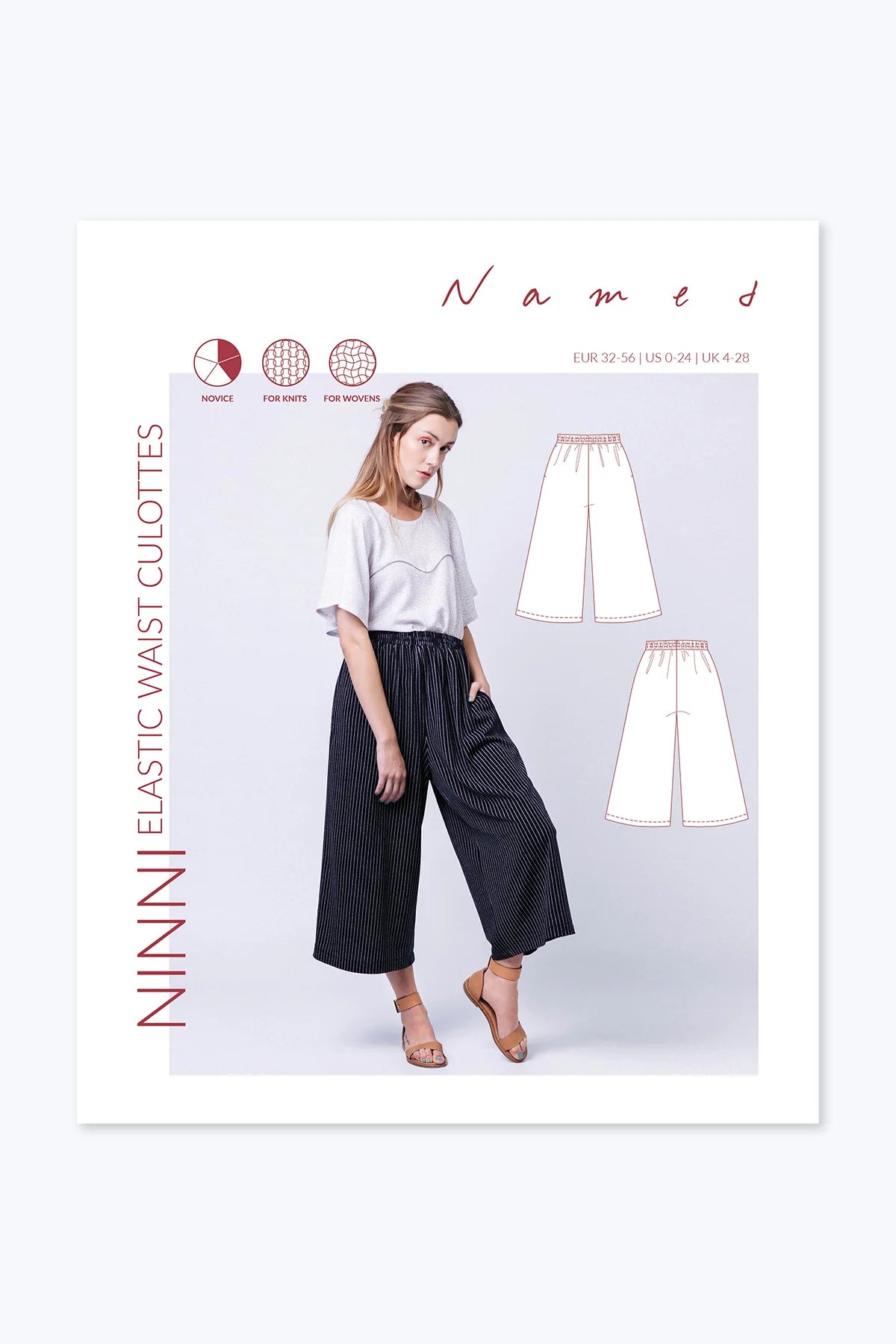 Sewing Kit - Named Ninni Culottes in Serene Khaki Sandwashed Viscose