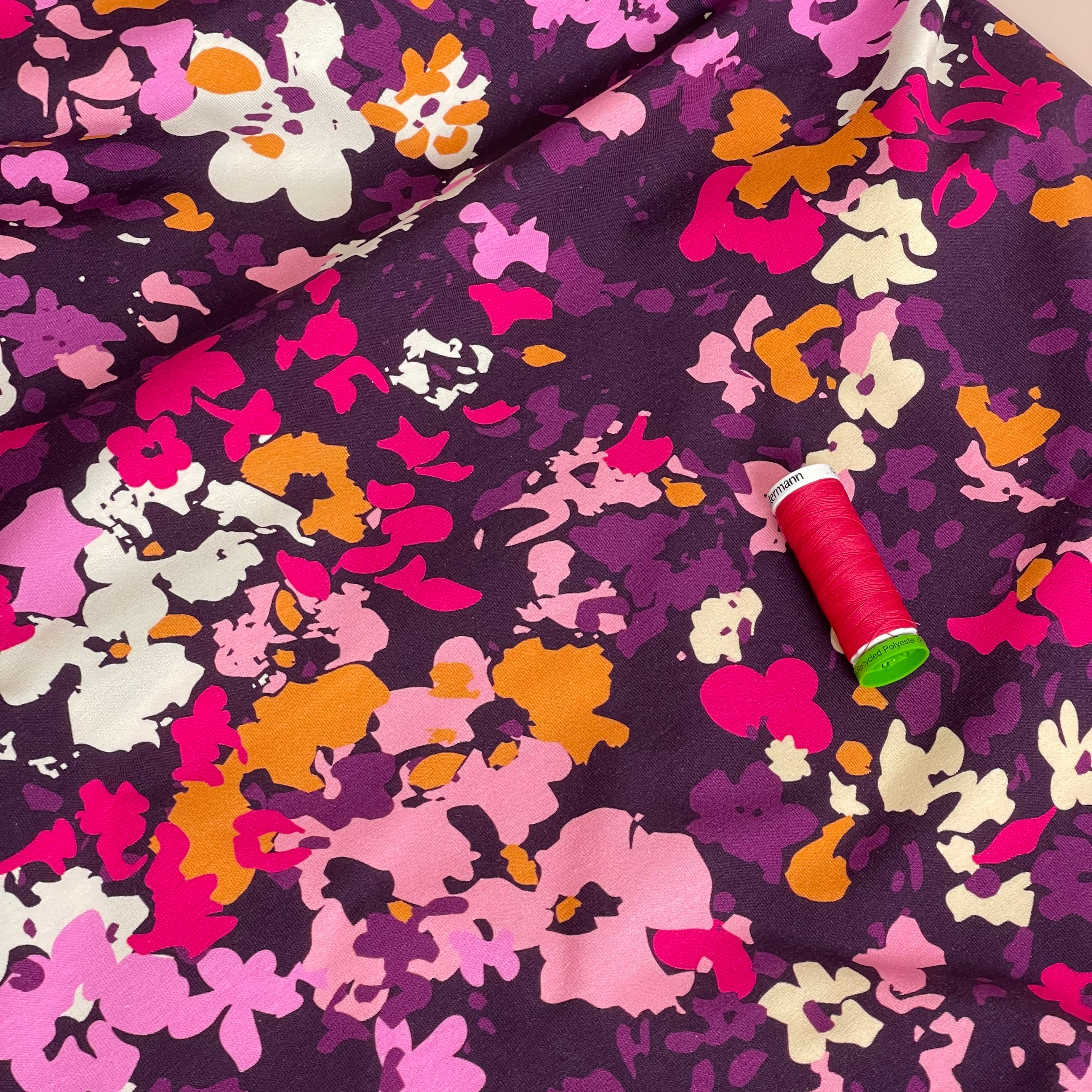 Danish Design - Paint Splash Flowers Cotton Jersey