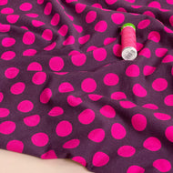 Danish Design - Polka Dot Purple Cotton Jersey
