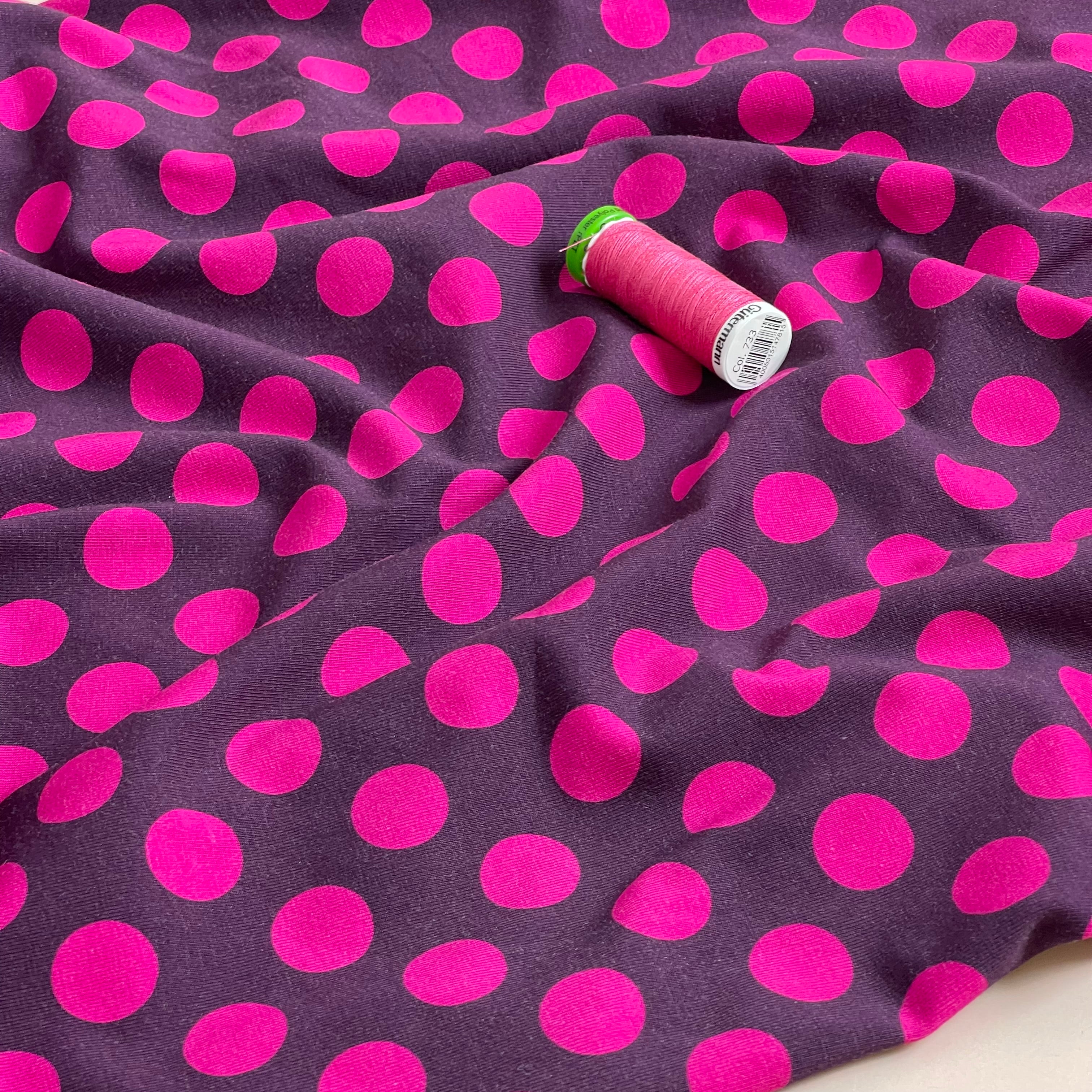 Danish Design - Polka Dot Purple Cotton Jersey