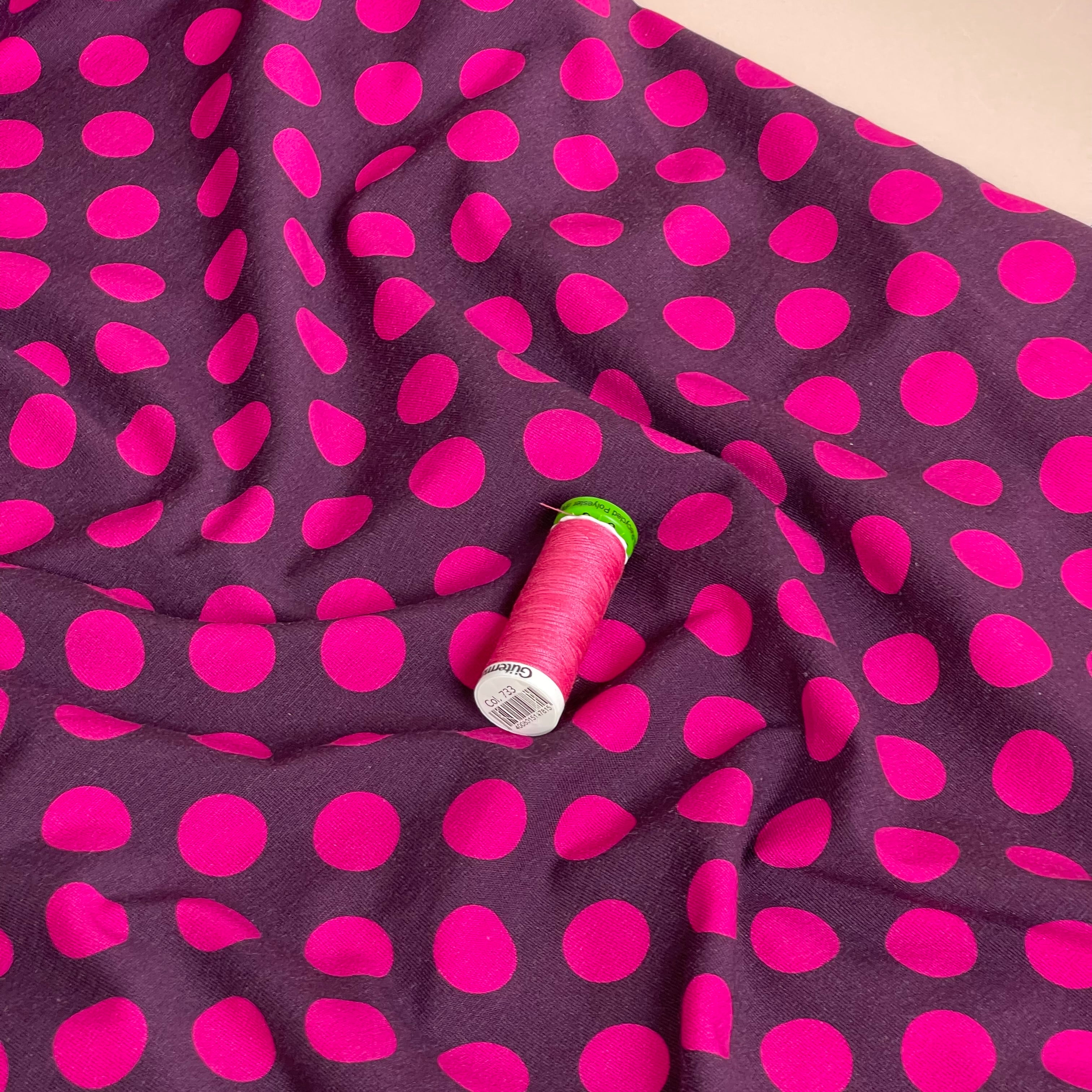 Danish Design - Polka Dot Purple Cotton Jersey