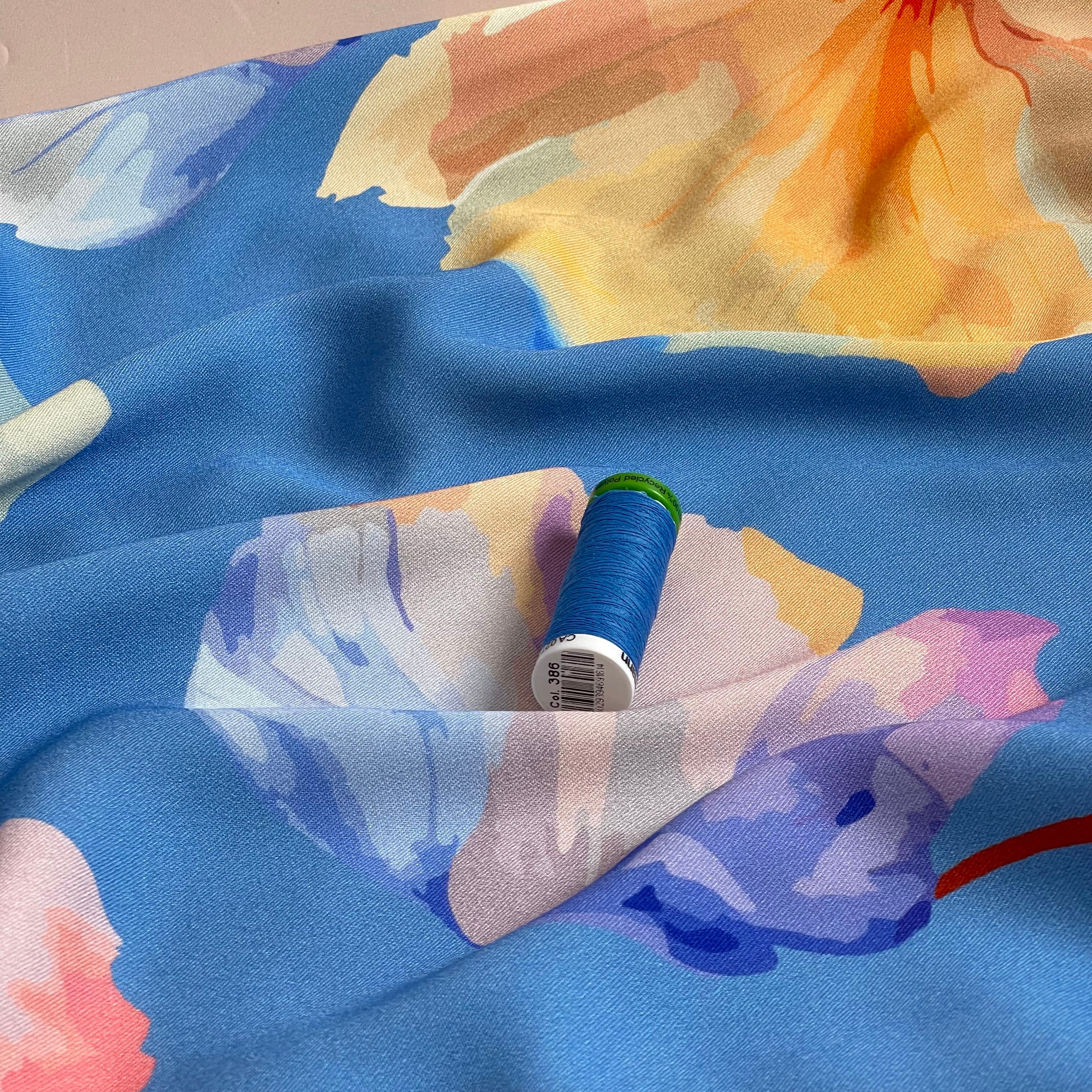 Light & Lush - Painted Petals Viscose Twill Fabric
