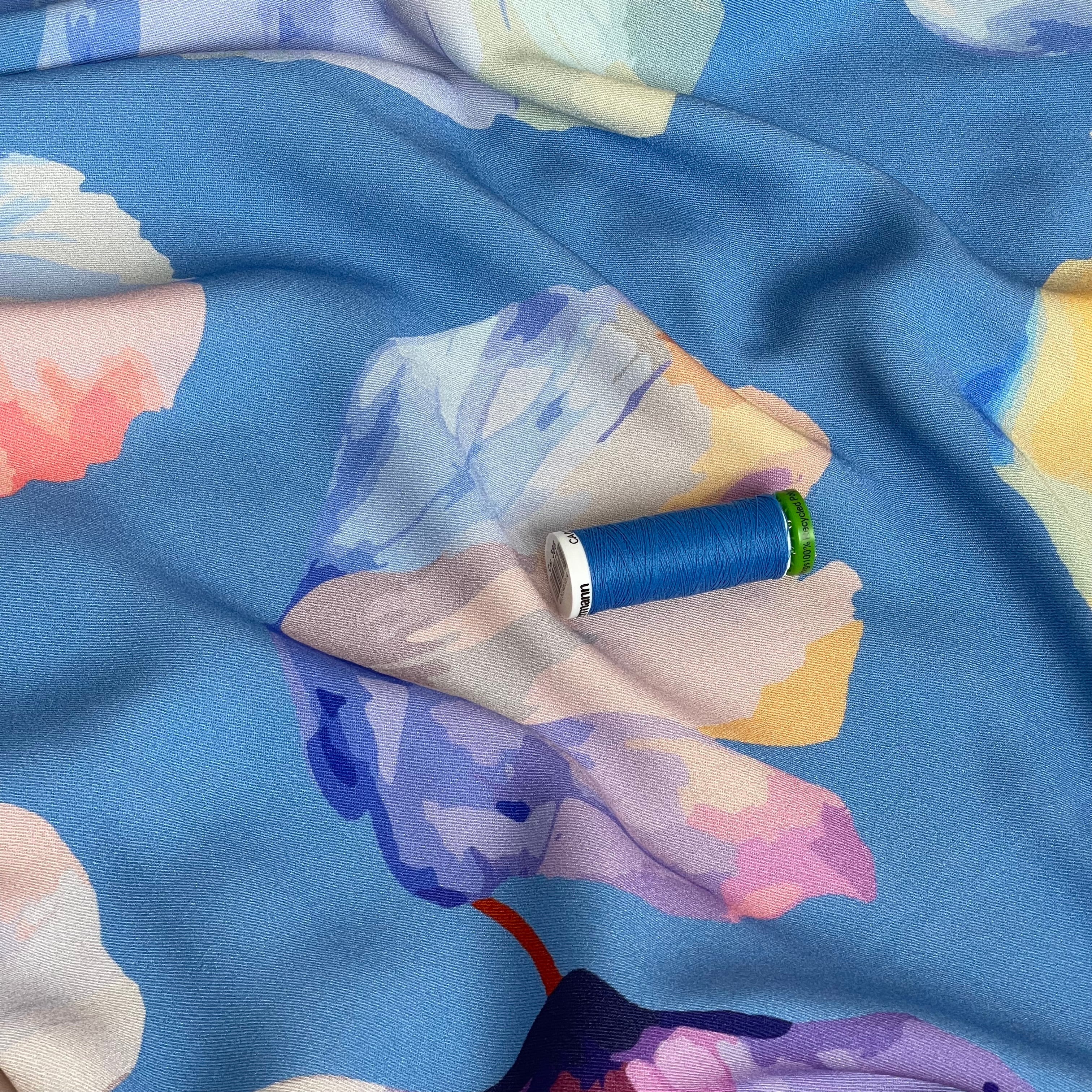 Light & Lush - Painted Petals Viscose Twill Fabric
