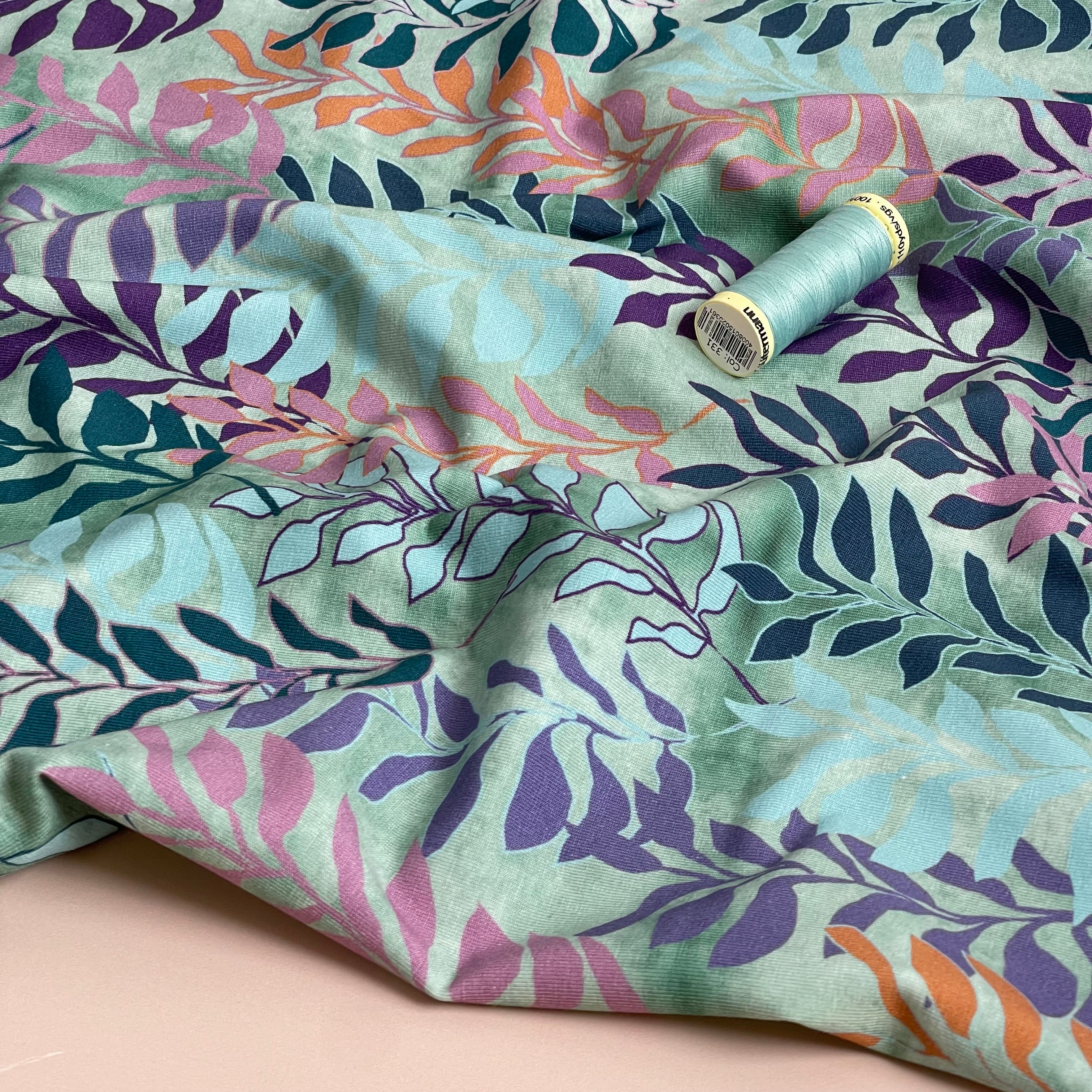 Danish Design - Sage Green Foliage Cotton Jersey
