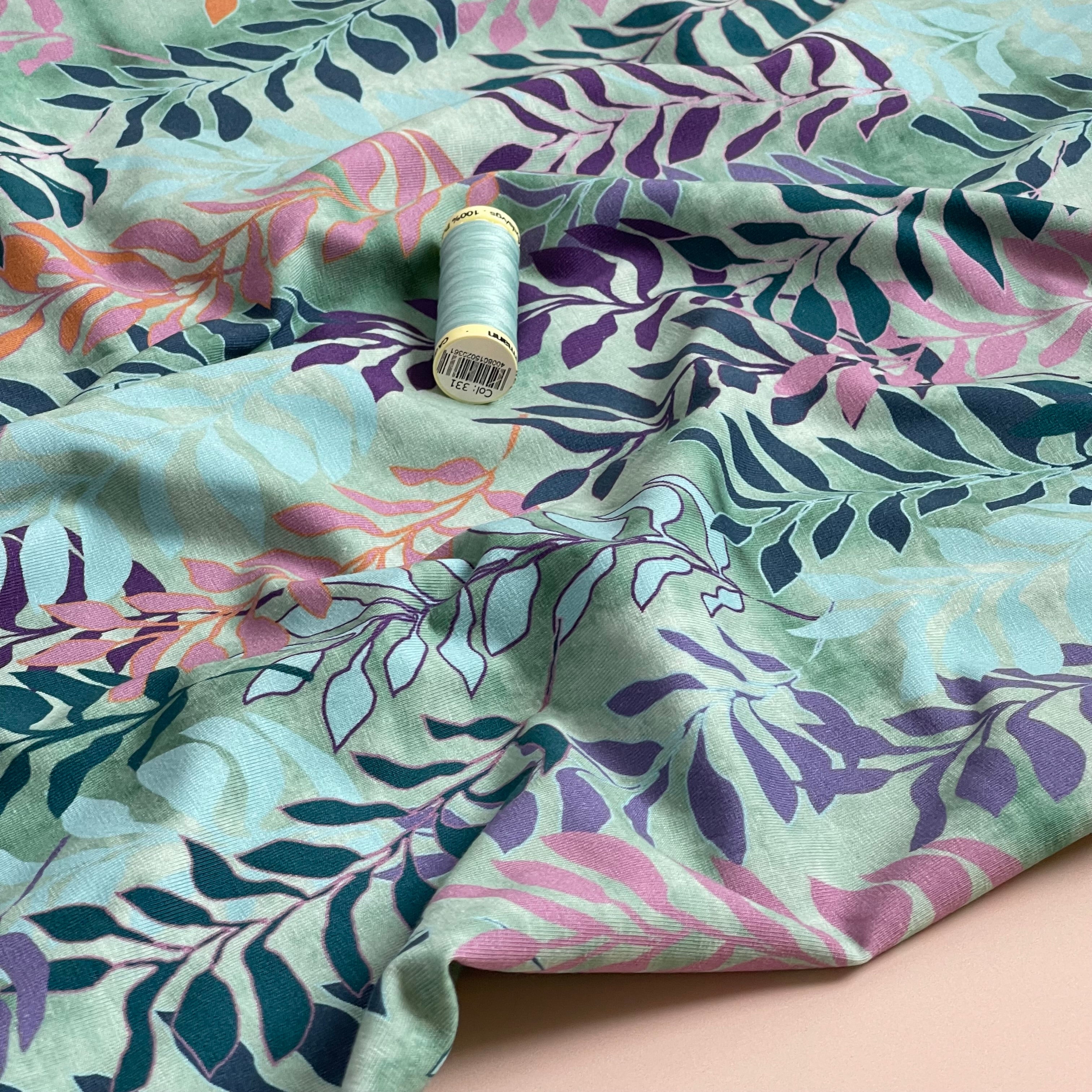 Danish Design - Sage Green Foliage Cotton Jersey