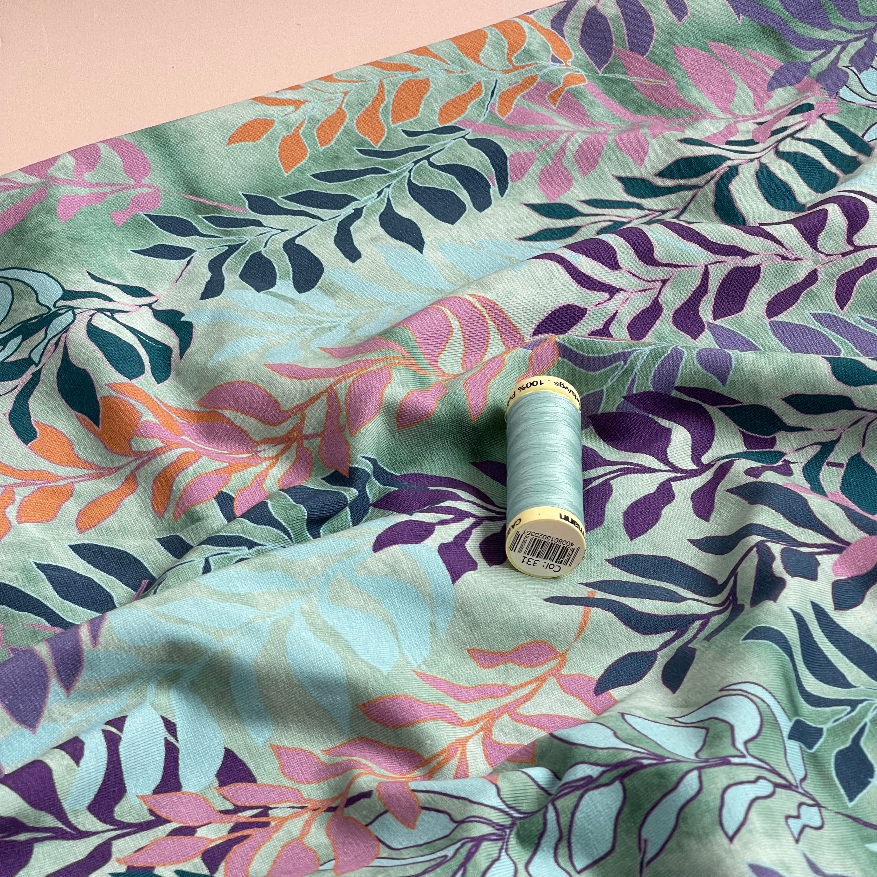 Danish Design - Sage Green Foliage Cotton Jersey