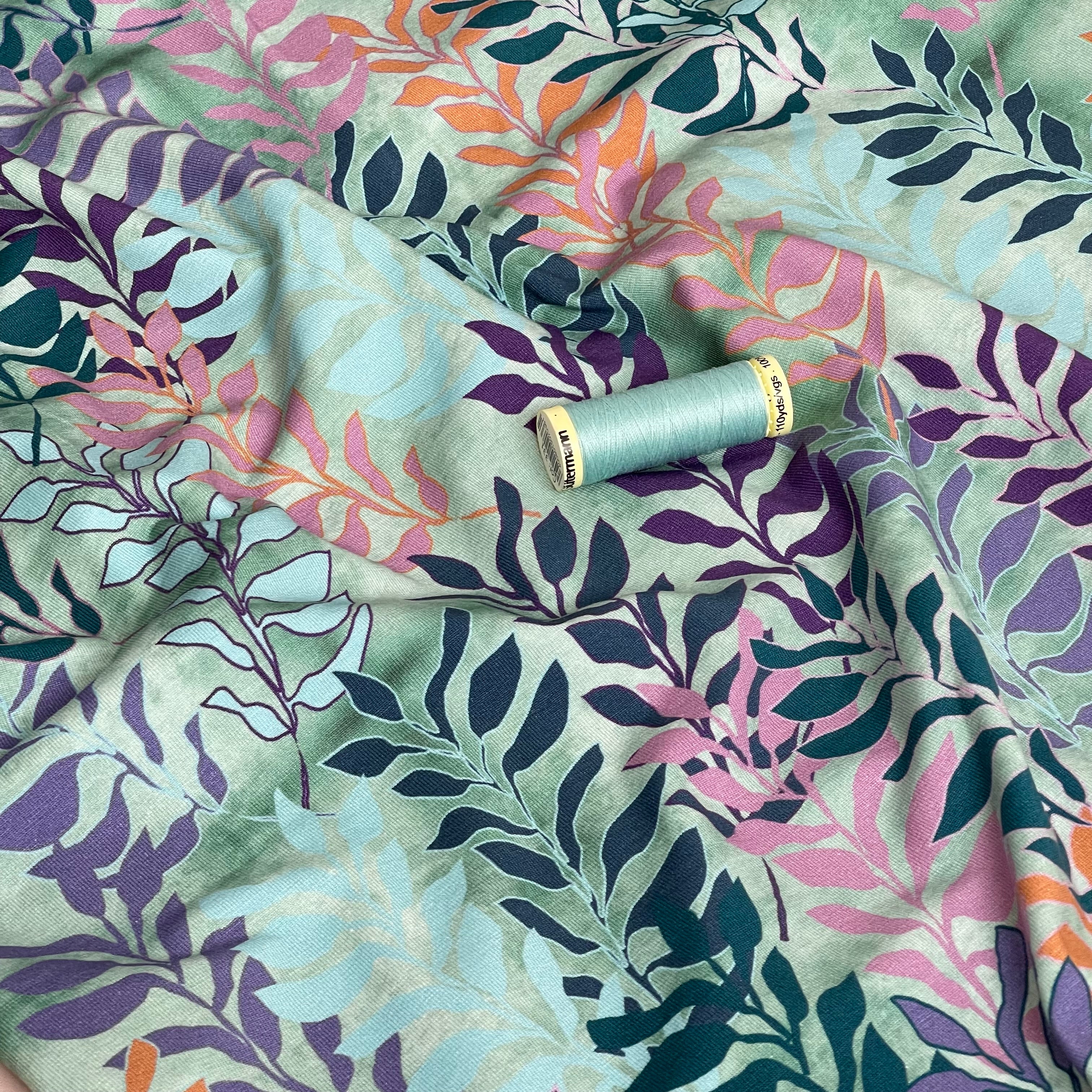 Danish Design - Sage Green Foliage Cotton Jersey