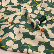 REMNANT 3.2 Metres - Light & Lush - Shadow Flowers Green Viscose Twill Fabric
