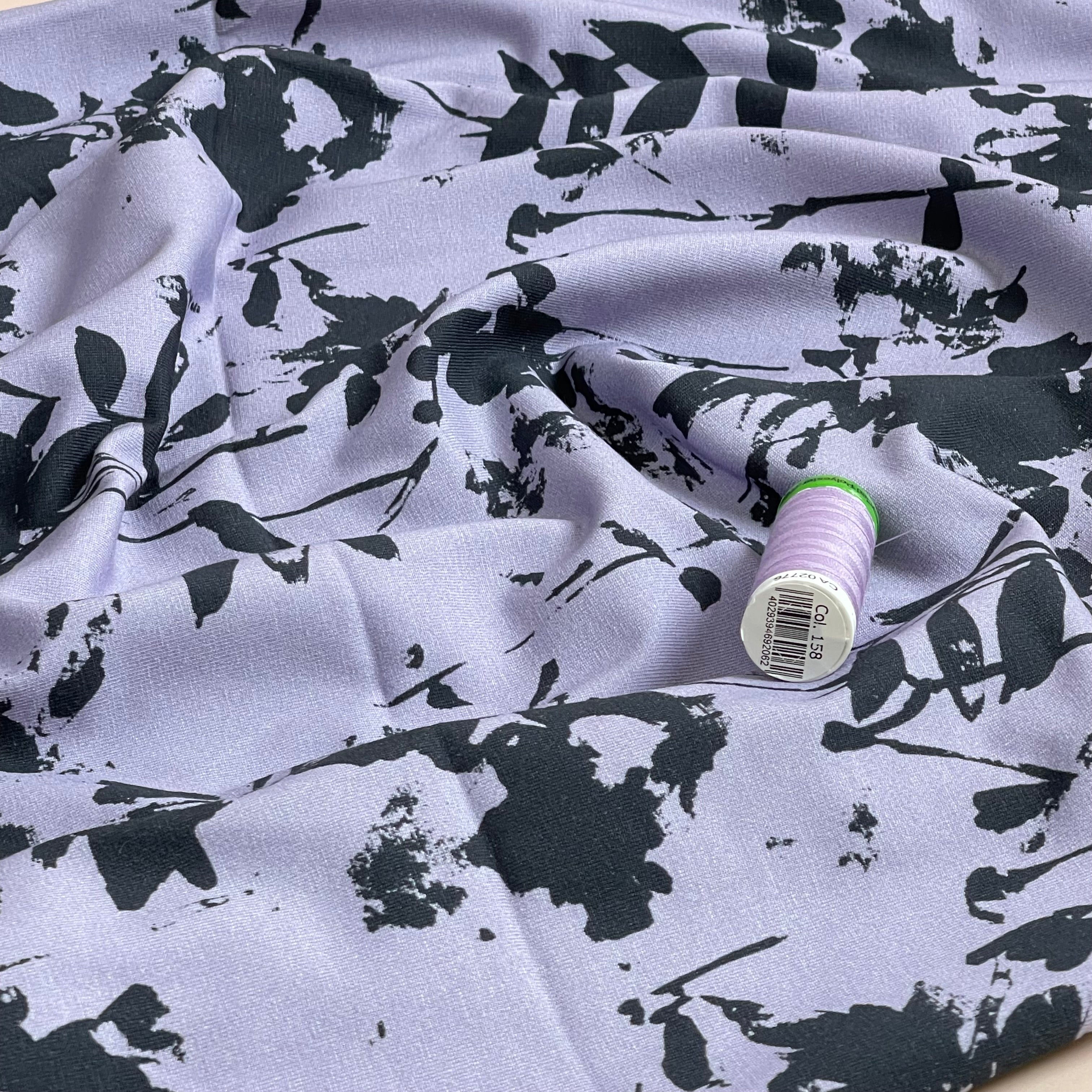 Danish Design - Foliage Paint Splash Lavender Cotton Jersey