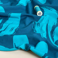 Danish Design - Painted Leaves Petrol Cotton Jersey