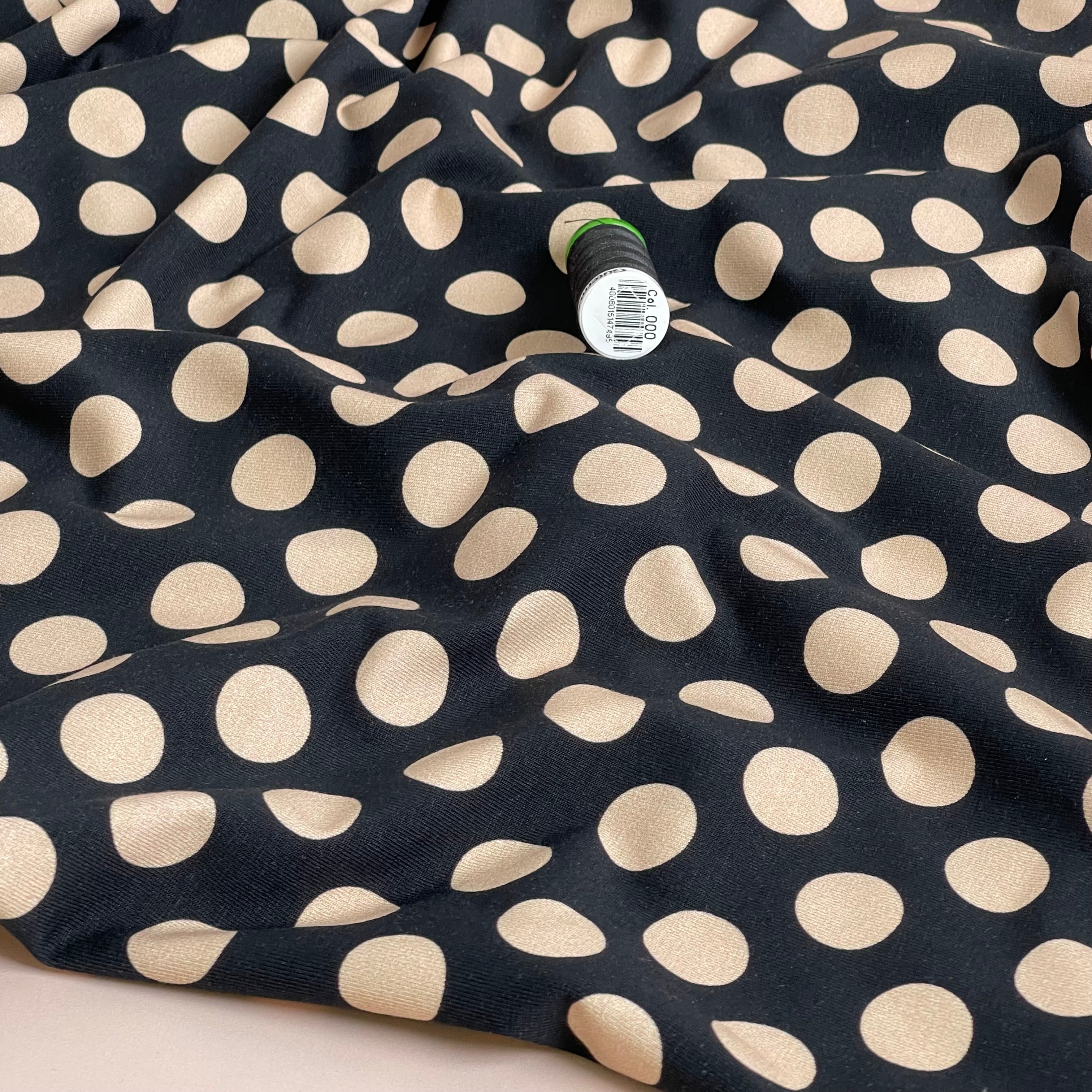 Danish Design - Polka Dots Black Cotton Jersey