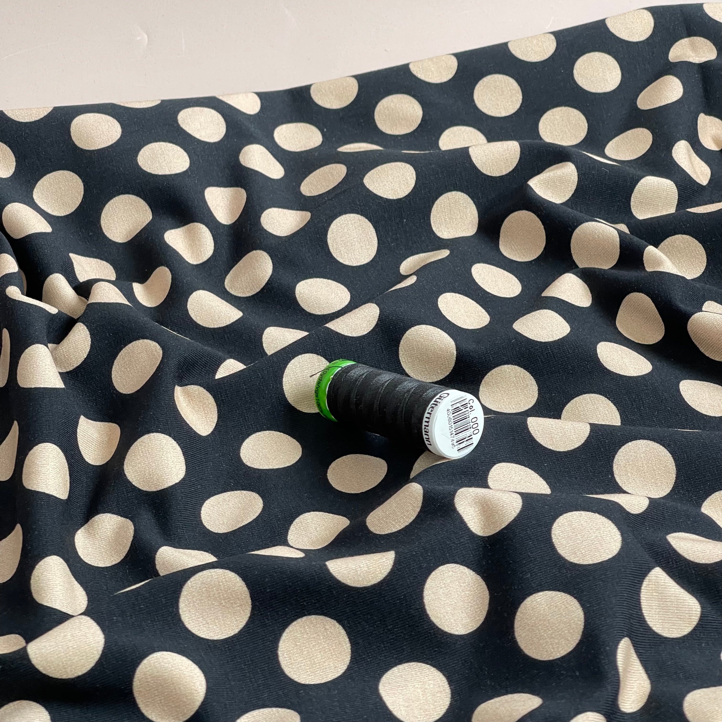 Danish Design - Polka Dots Black Cotton Jersey