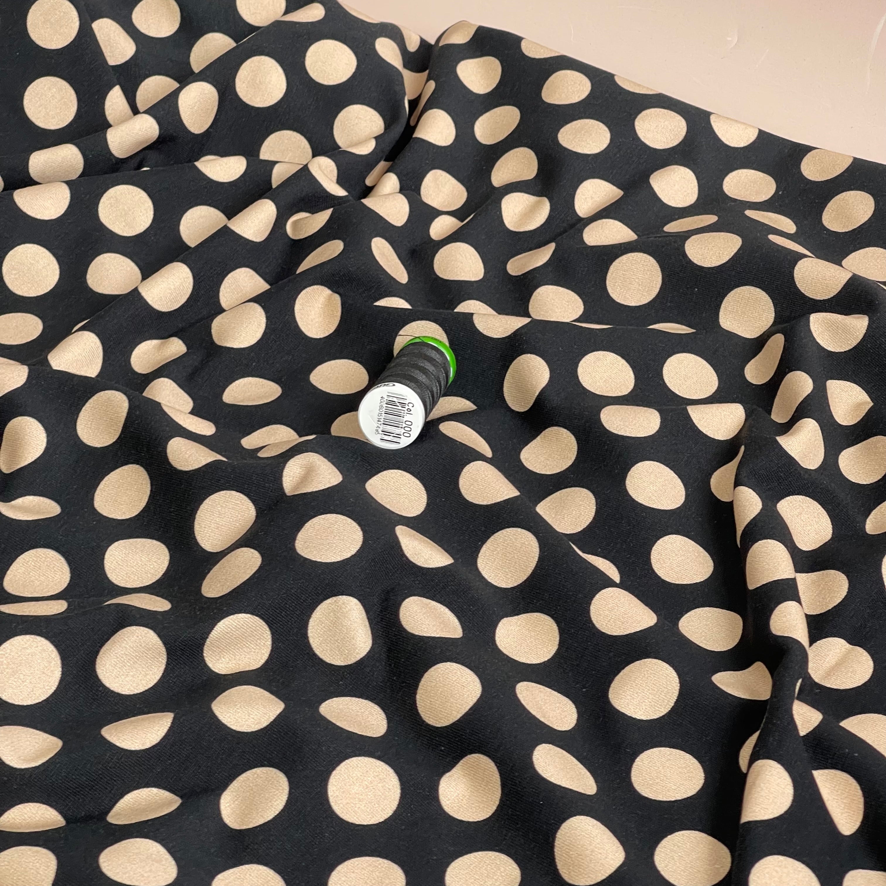 Danish Design - Polka Dots Black Cotton Jersey