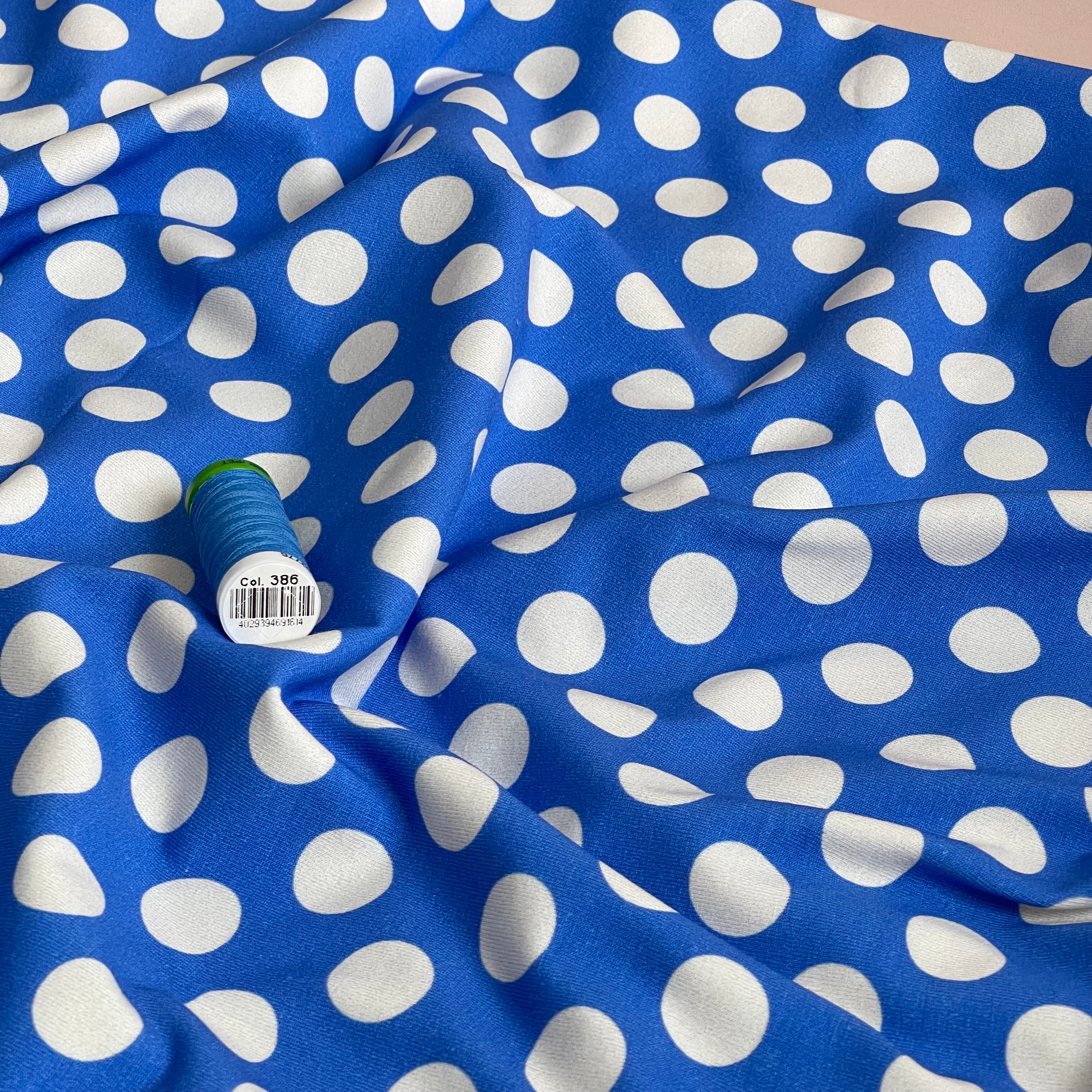 Danish Design - Polka Dot Blue Cotton Jersey