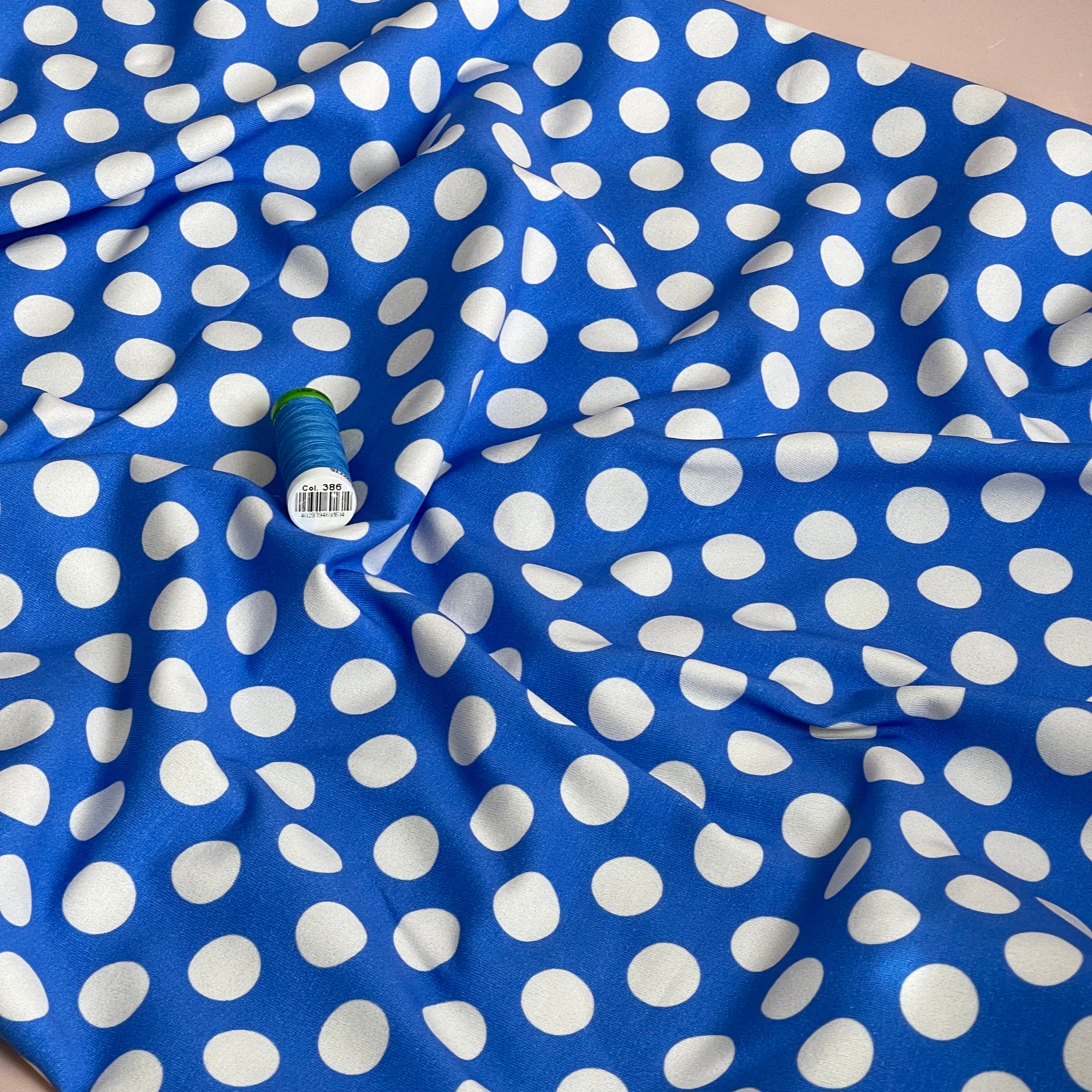 Danish Design - Polka Dot Blue Cotton Jersey
