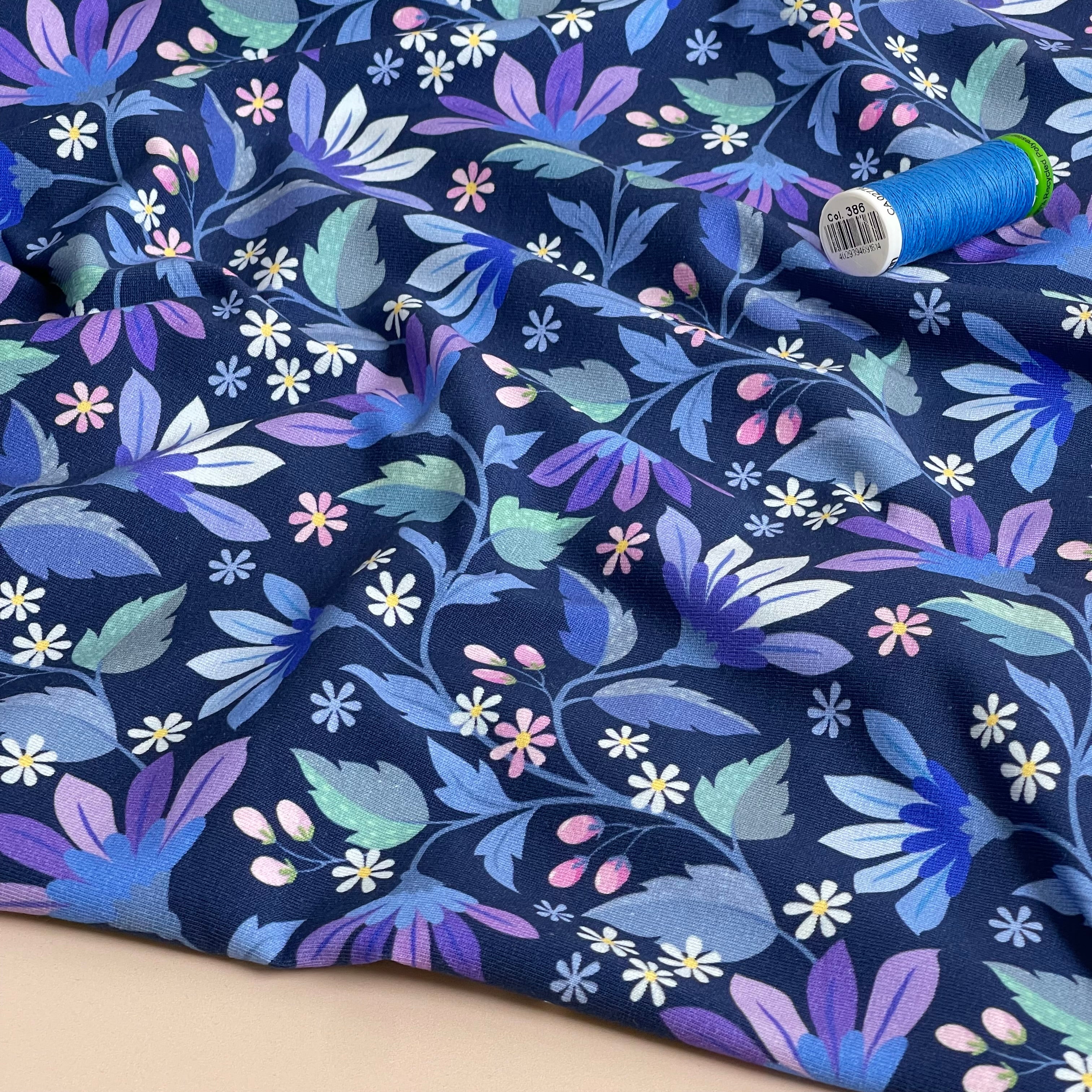 Danish Design - Daisy Field Blue Cotton Jersey