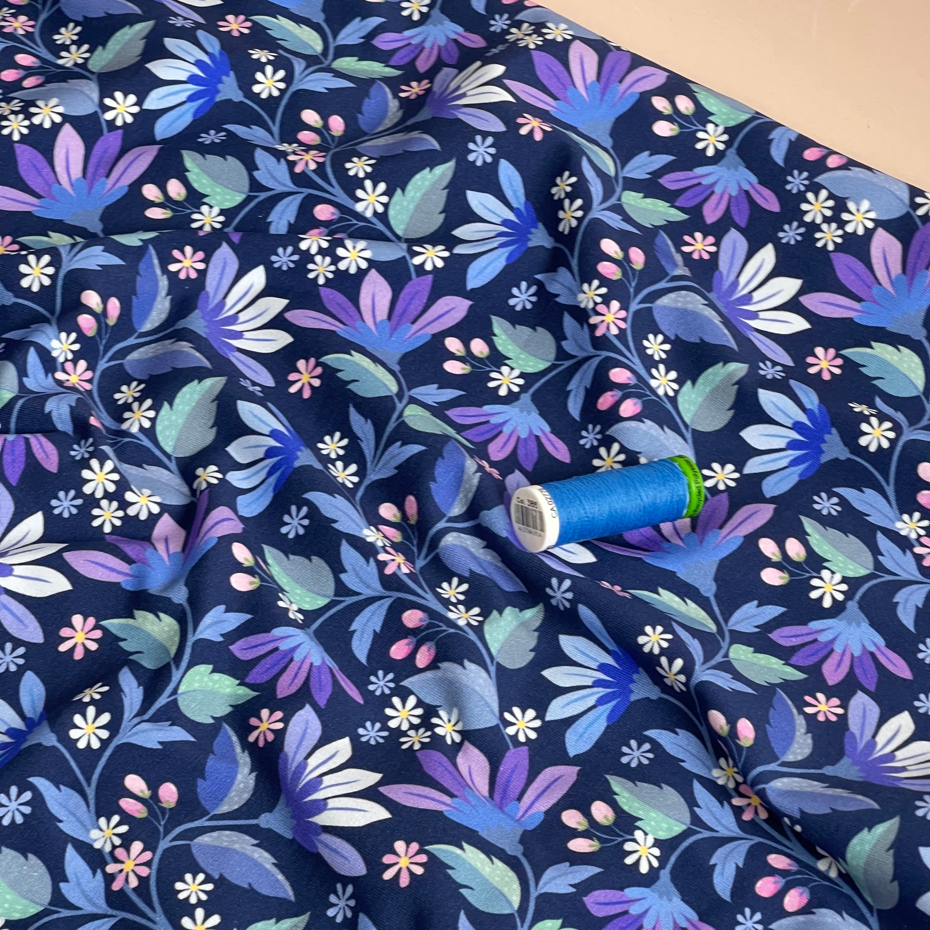 Danish Design - Daisy Field Blue Cotton Jersey