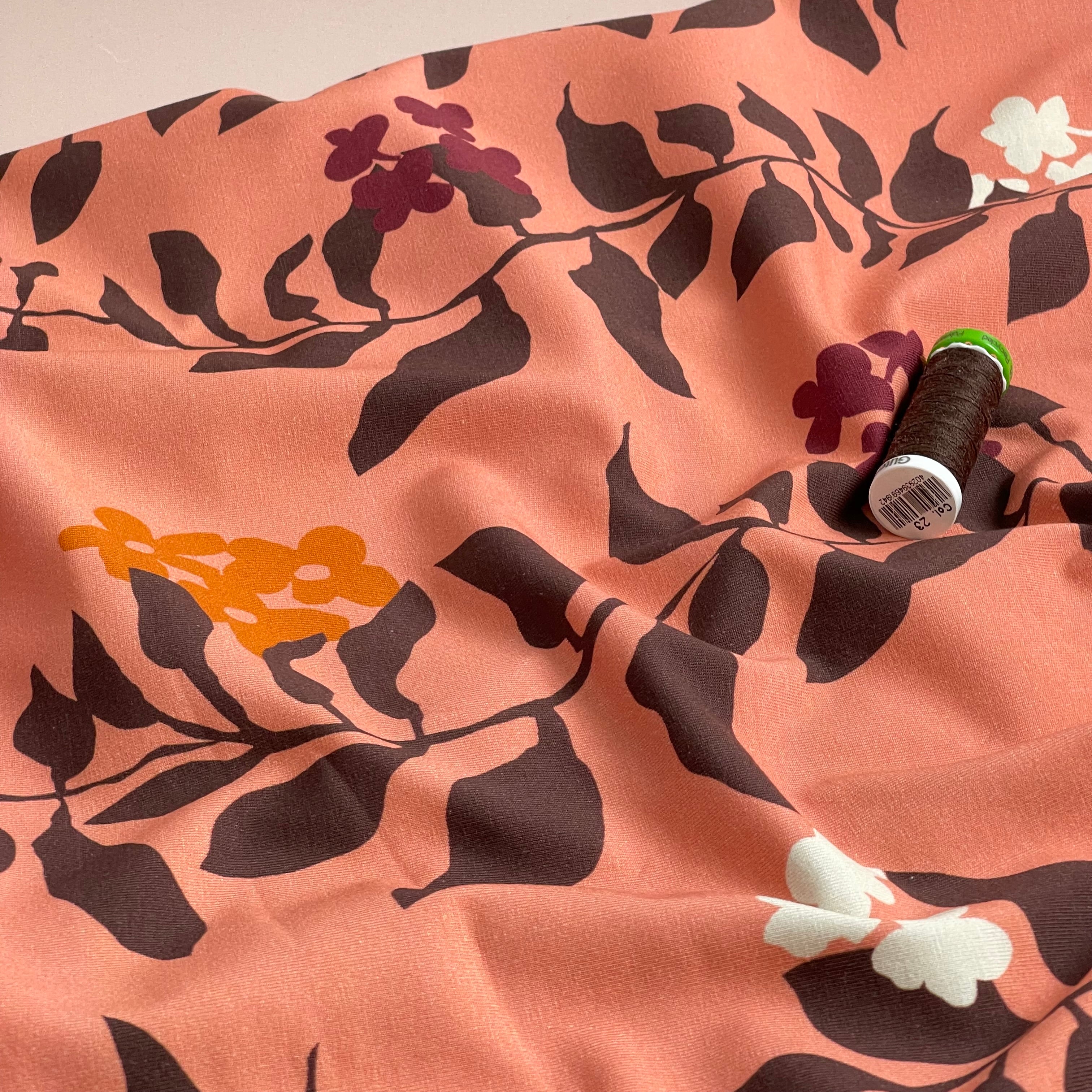 Danish Design - Climbing Vines Clay Pink Cotton Jersey