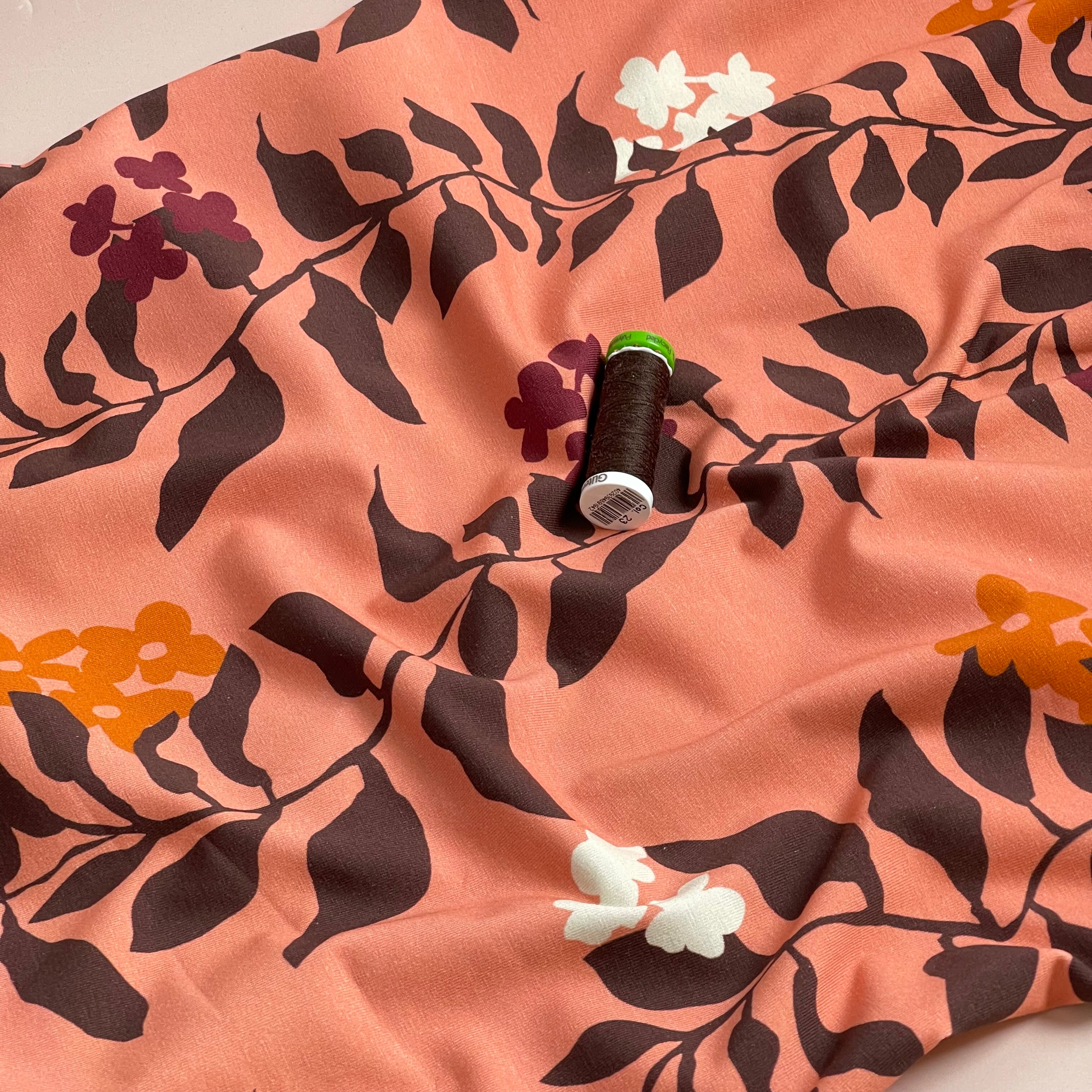 Danish Design - Climbing Vines Clay Pink Cotton Jersey