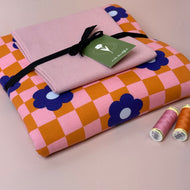 Colour Bundles - Gingham Flowers Pink Sweatshirt & Ribbing