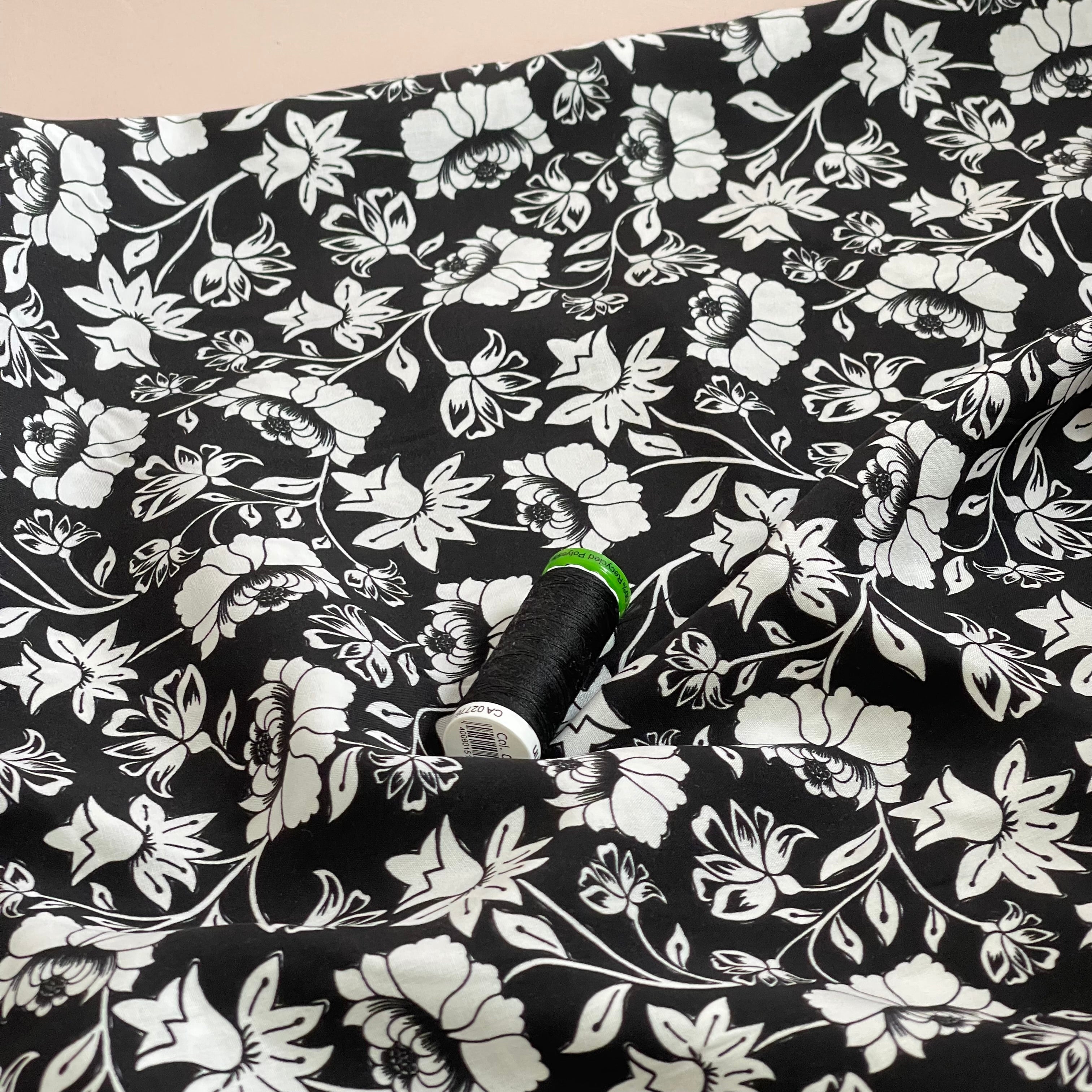 Climbing Florals in Black LENZING™ ECOVERO™ Viscose Fabric