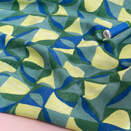 Abstract Tiles in Green LENZING™ ECOVERO™ Viscose Fabric