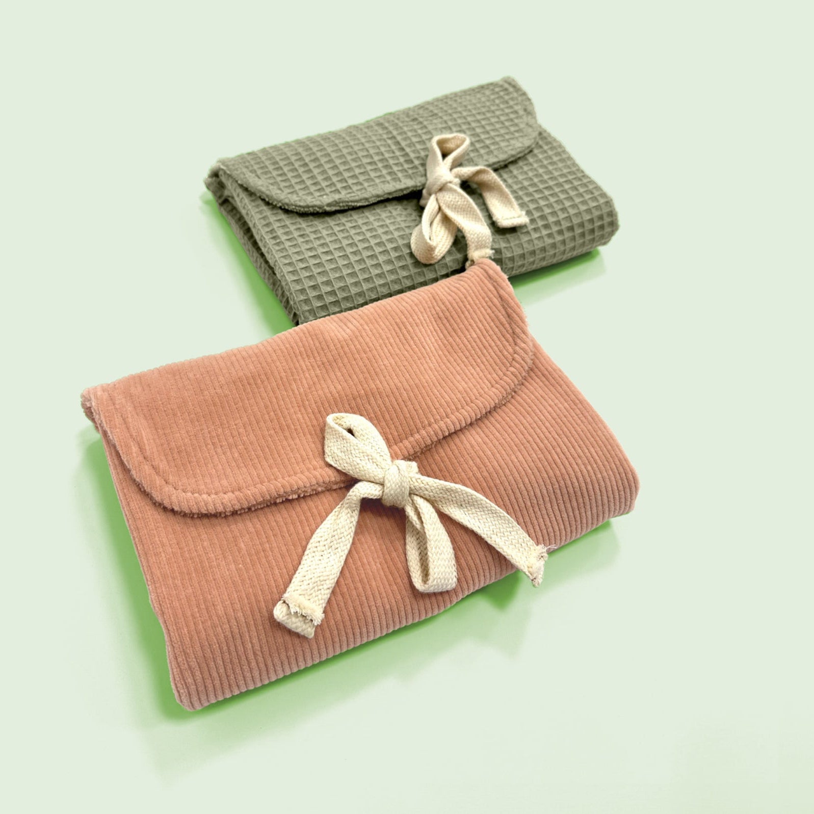 Earthy Khaki Pure Cotton Waffle Fabric
