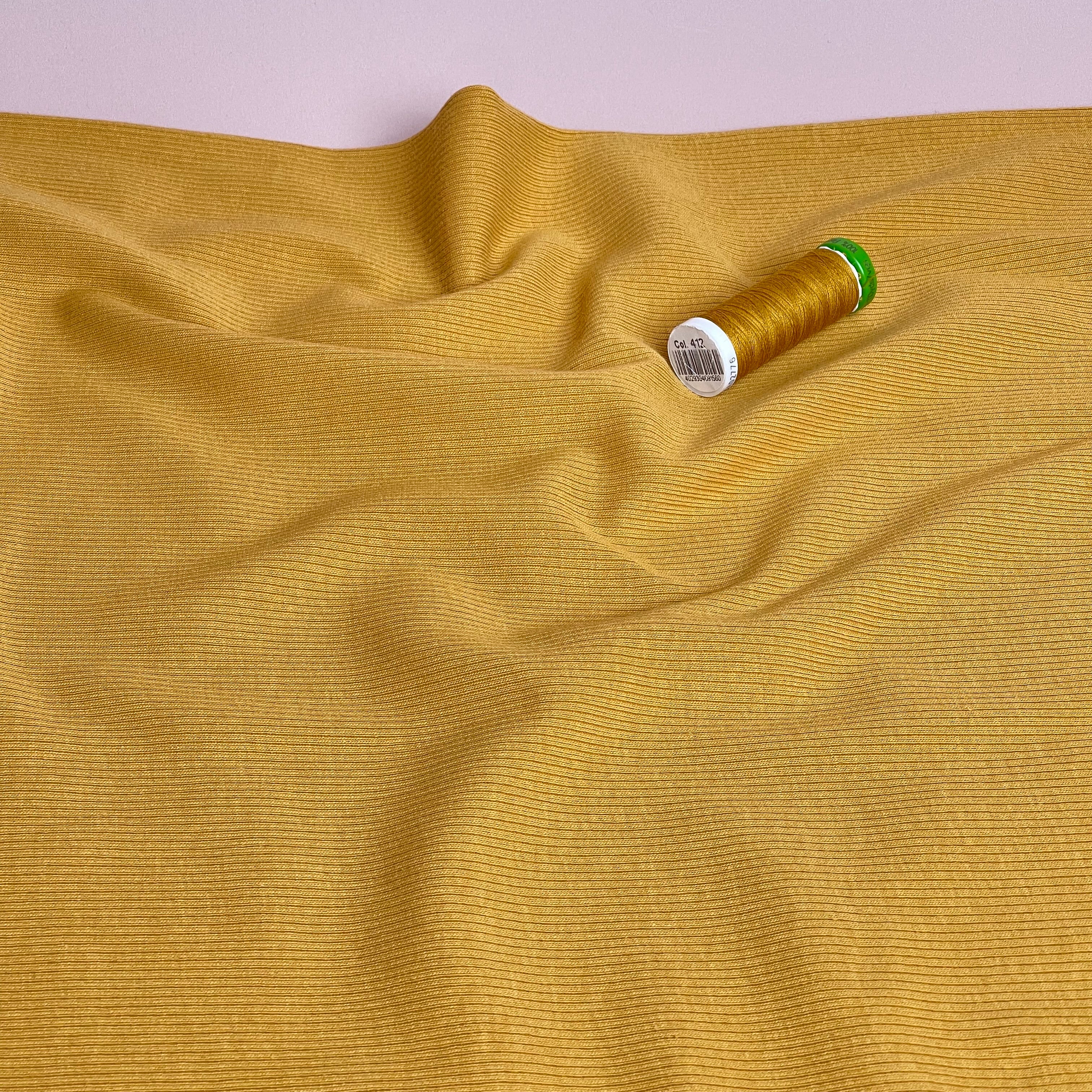 Cosy Cotton Ribbed Jersey in Ochre