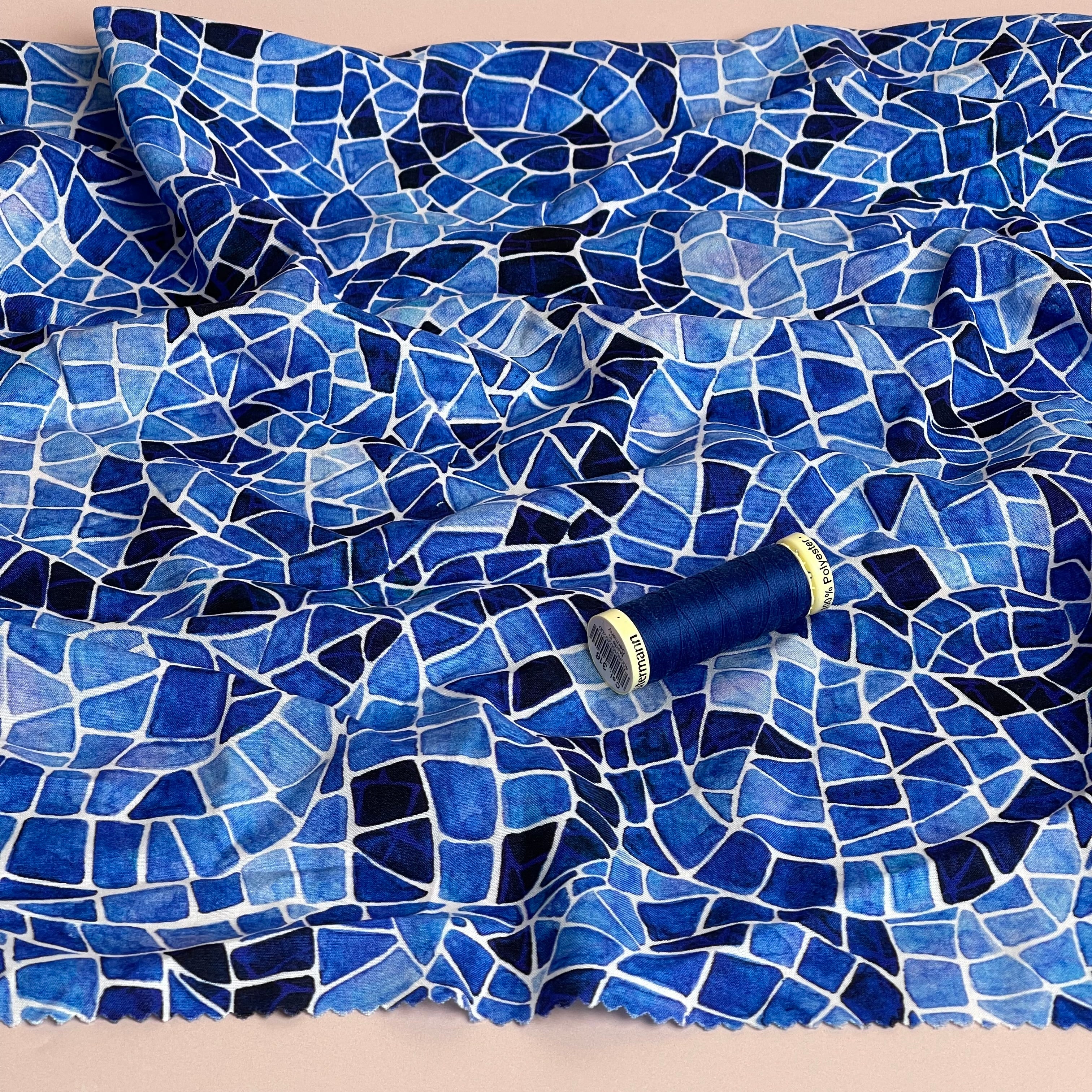 PRE-ORDER Adventure - Mosaics Viscose in Blue (due by end of February)