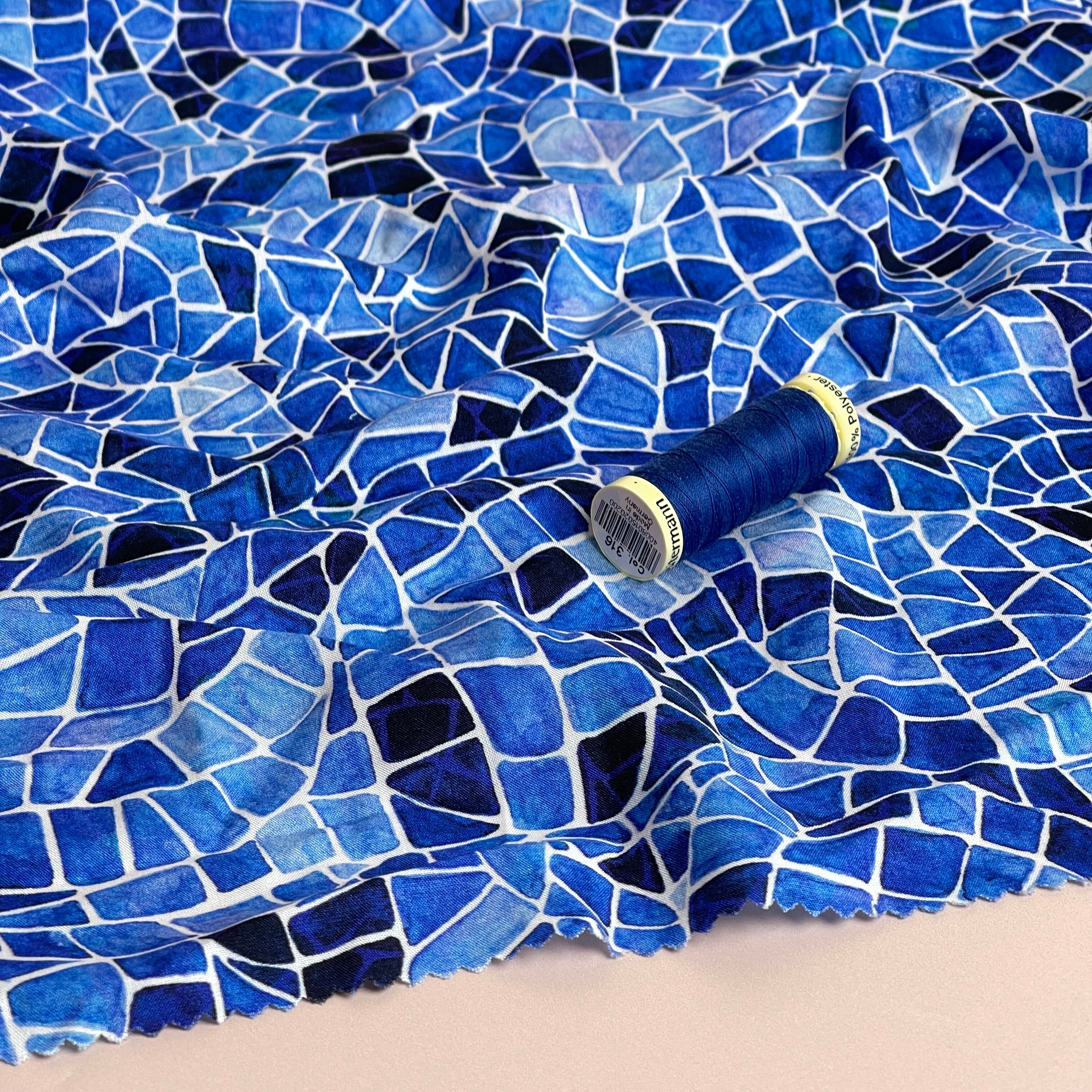 PRE-ORDER Adventure - Mosaics Viscose in Blue (due by end of February)