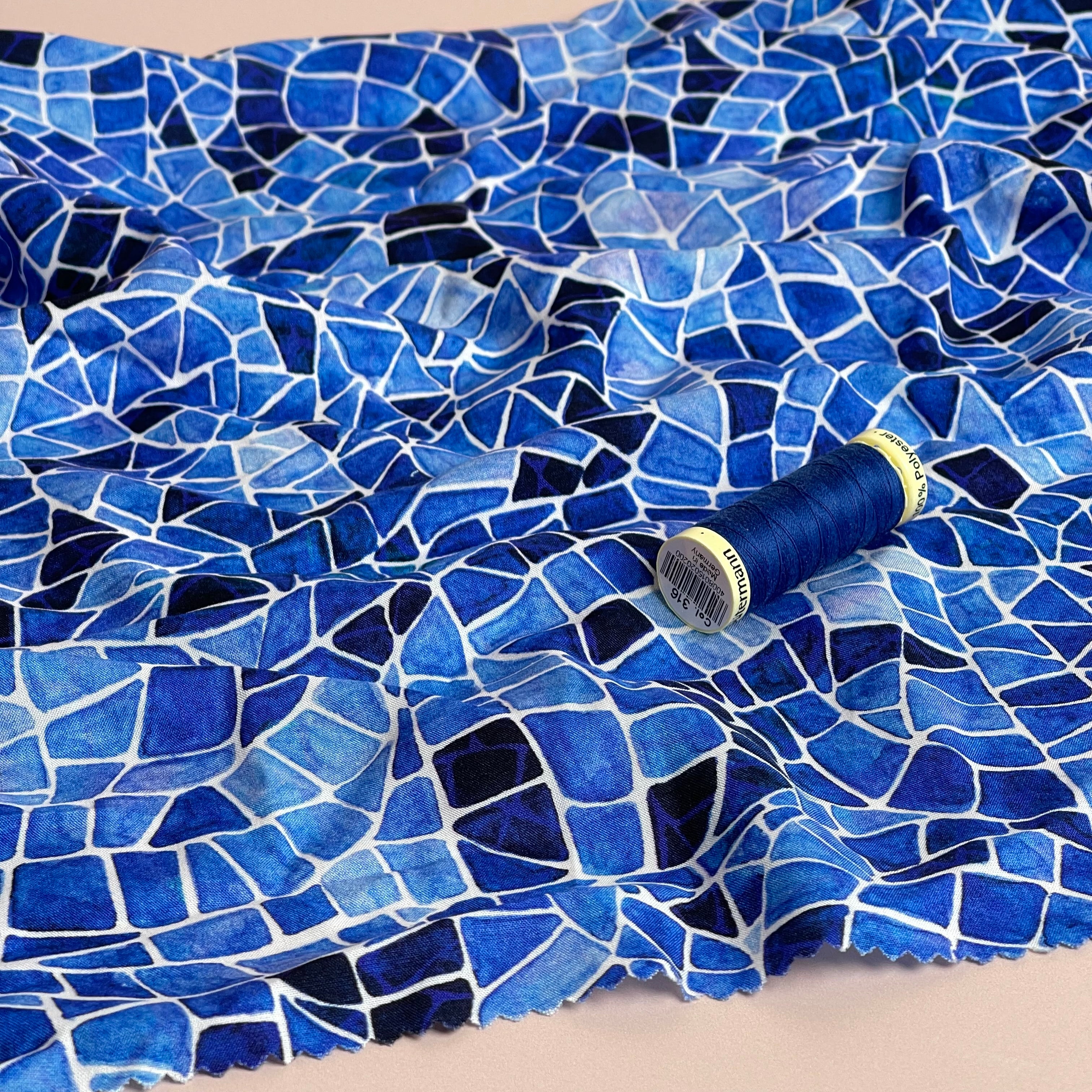 PRE-ORDER Adventure - Mosaics Viscose in Blue (due by end of February)