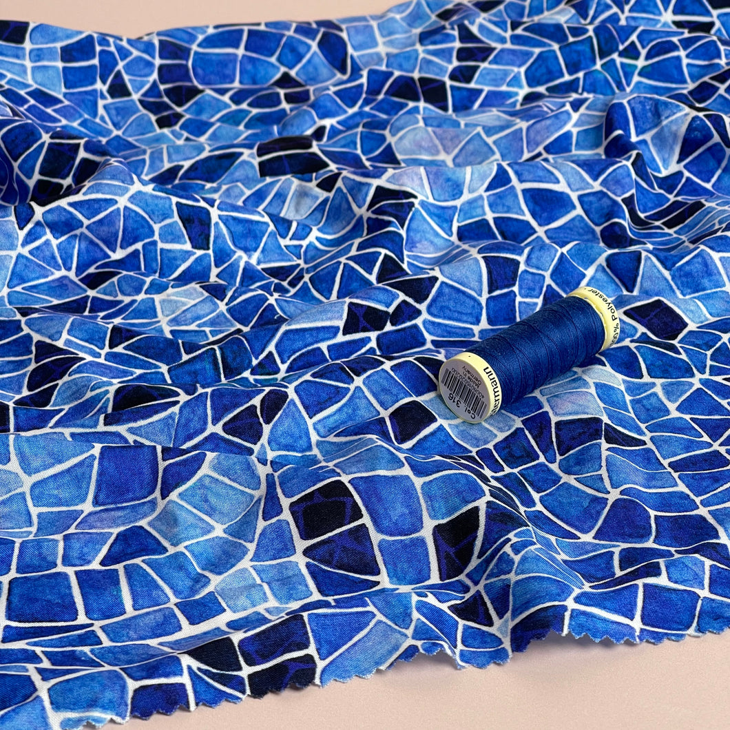 PRE-ORDER Adventure - Mosaics Viscose in Blue (due by end of February)