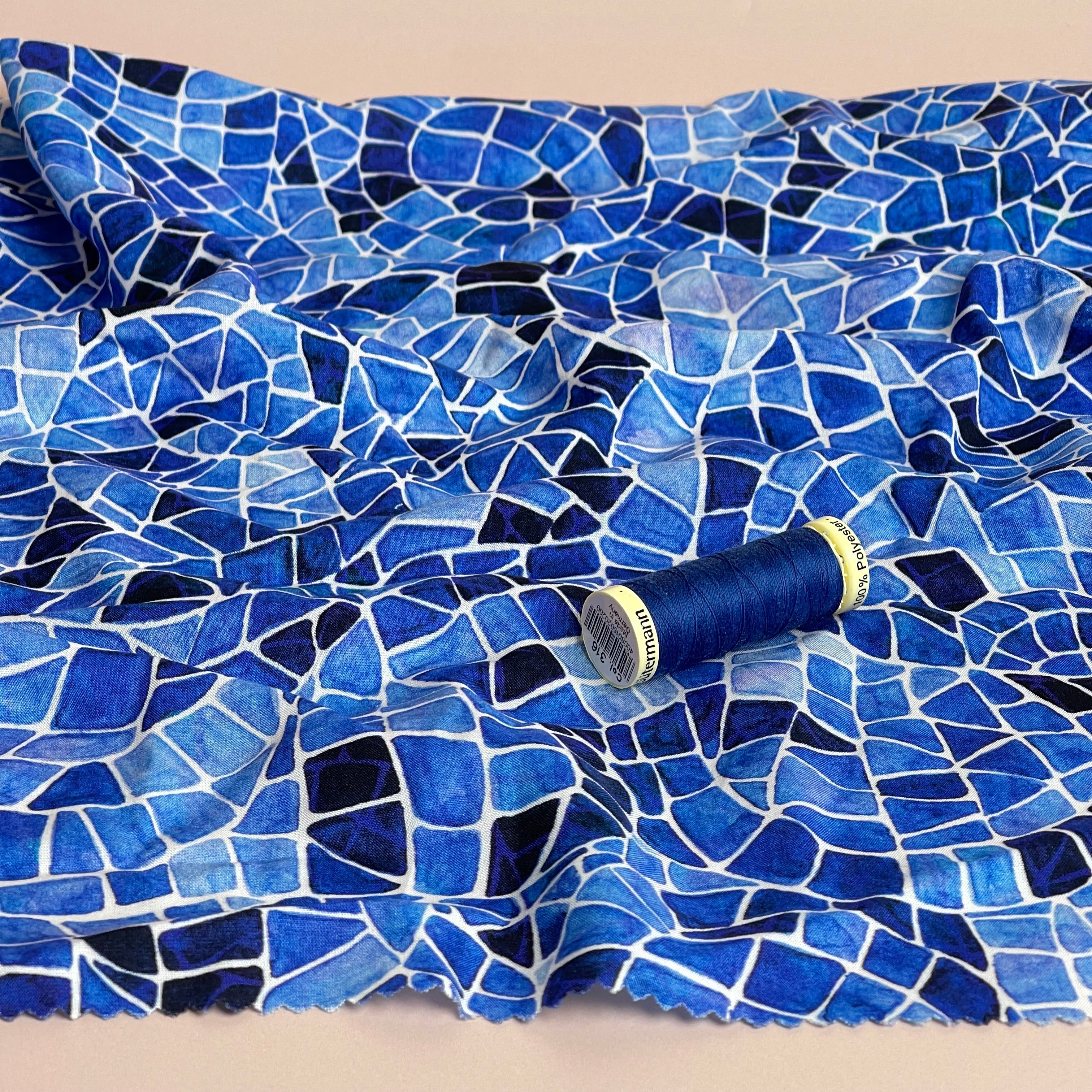 PRE-ORDER Adventure - Mosaics Viscose in Blue (due by end of February)