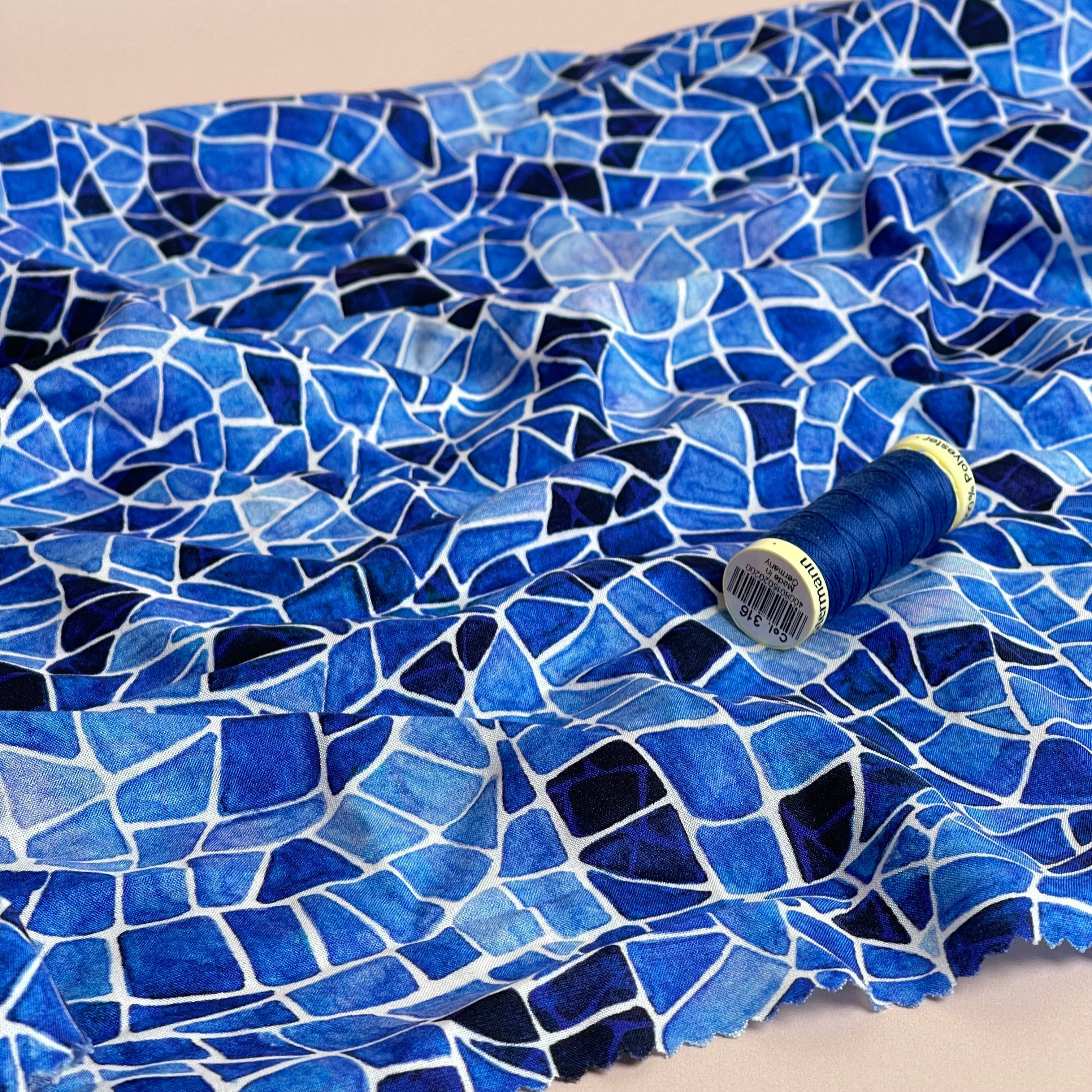 PRE-ORDER Adventure - Mosaics Viscose in Blue (due by end of February)