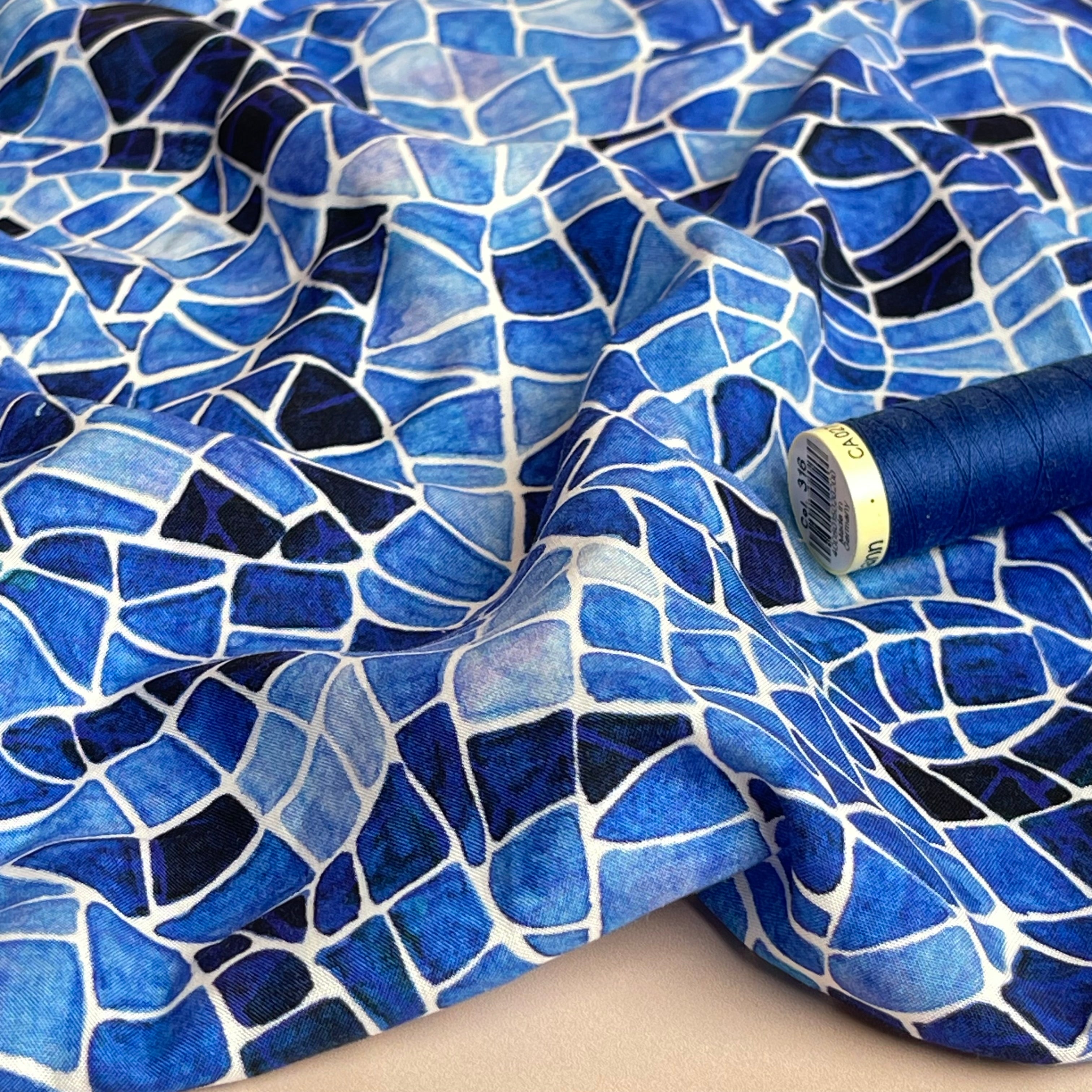 PRE-ORDER Adventure - Mosaics Viscose in Blue (due by end of February)