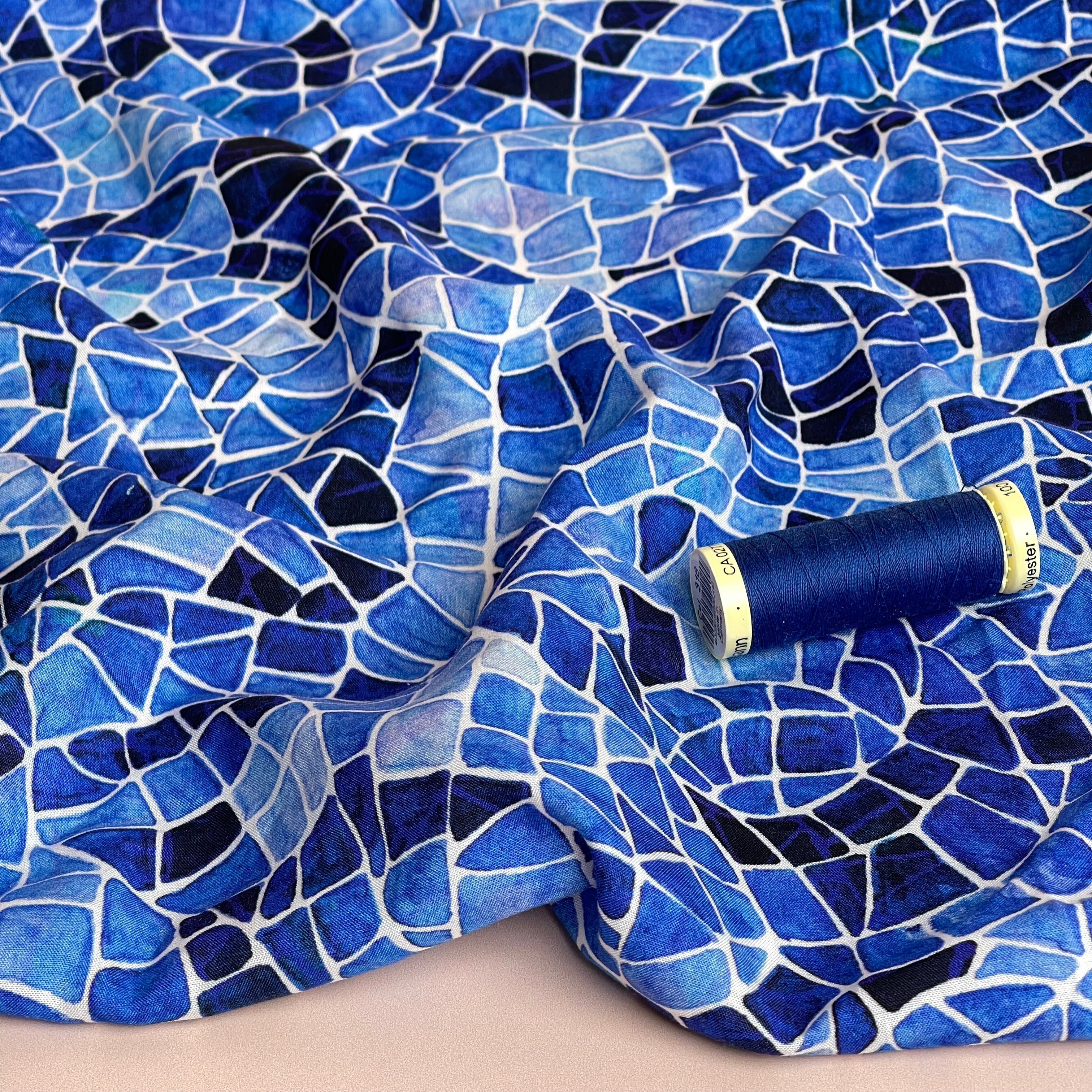 PRE-ORDER Adventure - Mosaics Viscose in Blue (due by end of February)