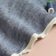 Yarn Dyed Pure Linen Fabric in Jeans Blue