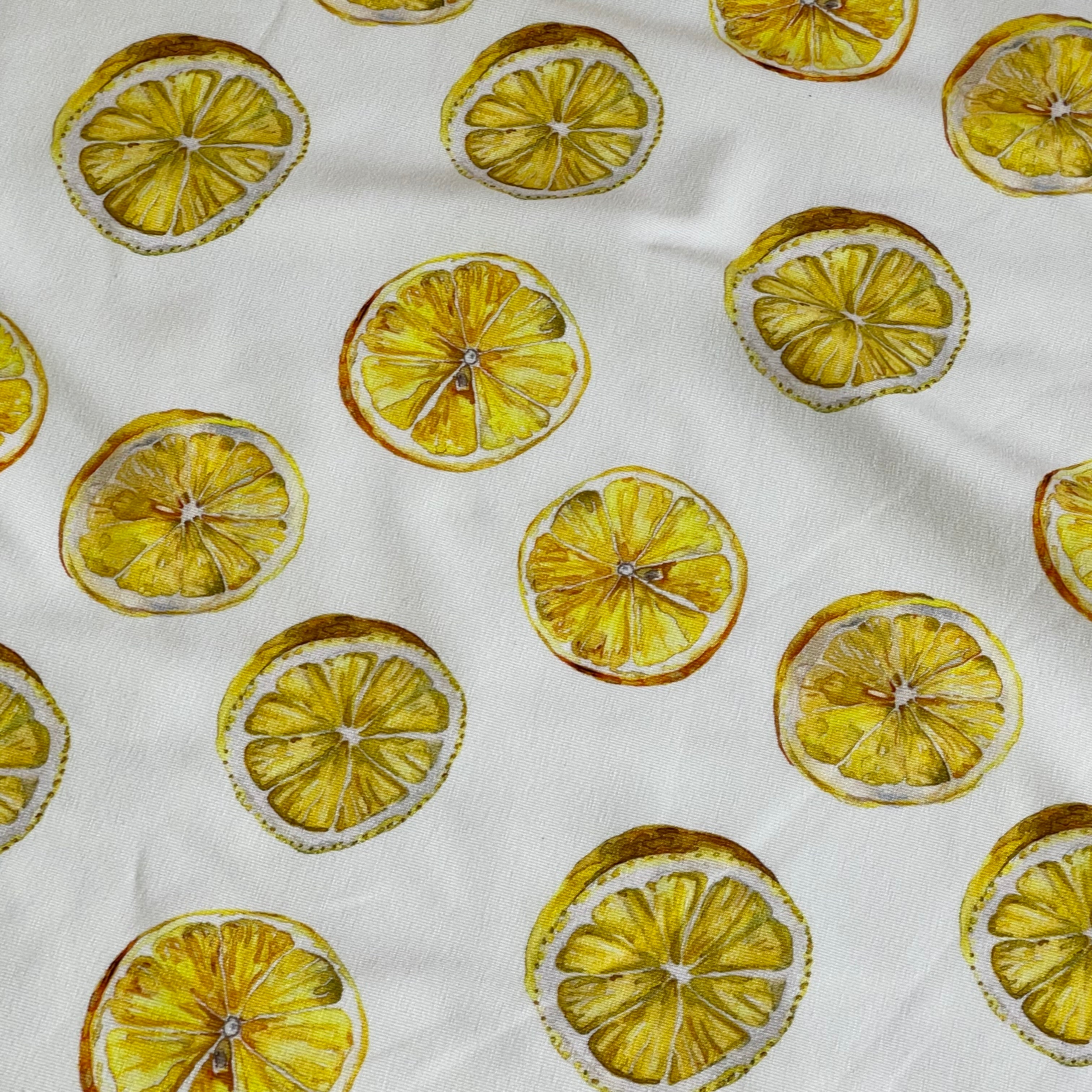 Lemon Slices Cotton Jersey Fabric