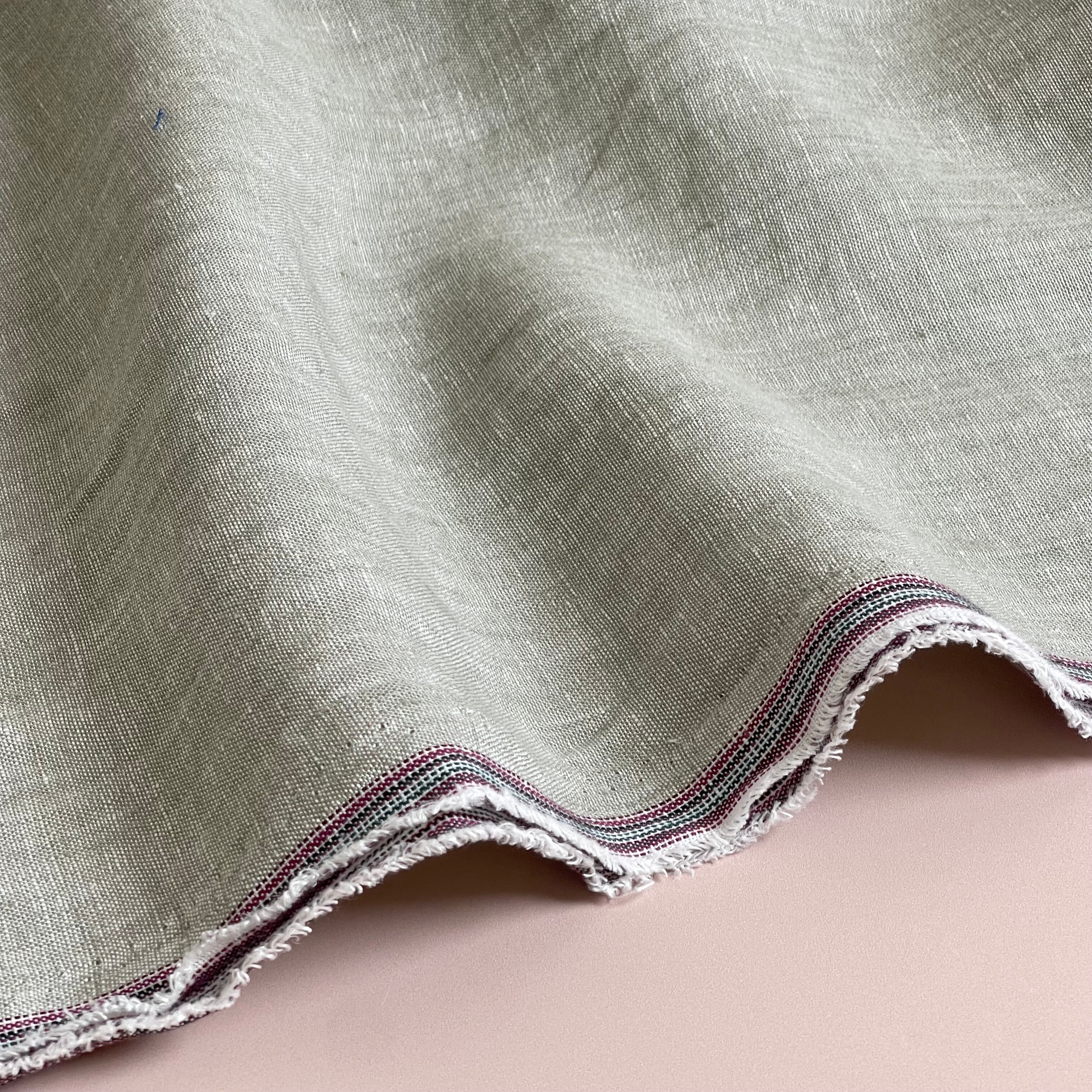 Yarn Dyed Pure Linen Fabric in Khaki
