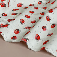 Painted Ladybirds Cotton Poplin Fabric