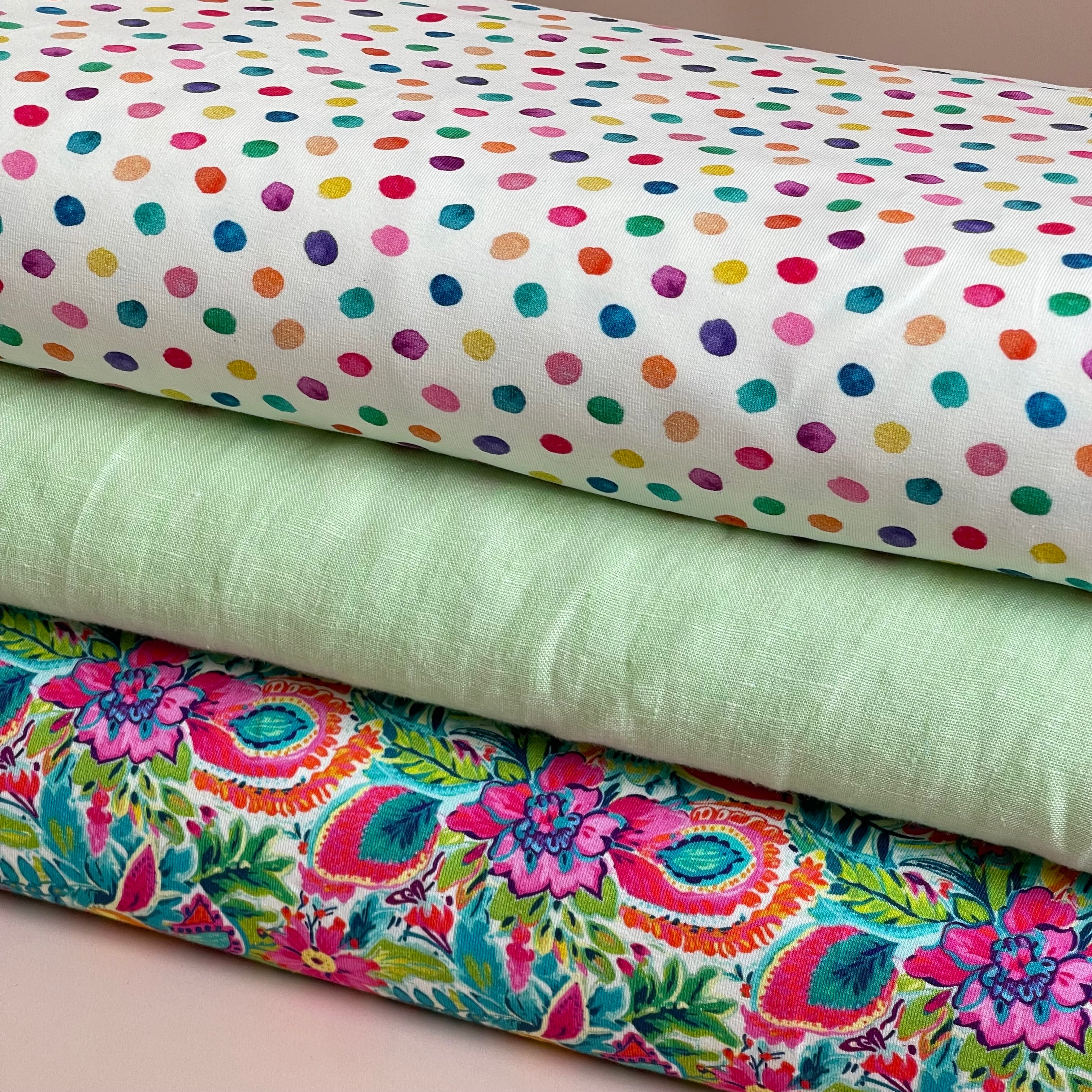 Rainbow Dots Cotton Jersey Fabric