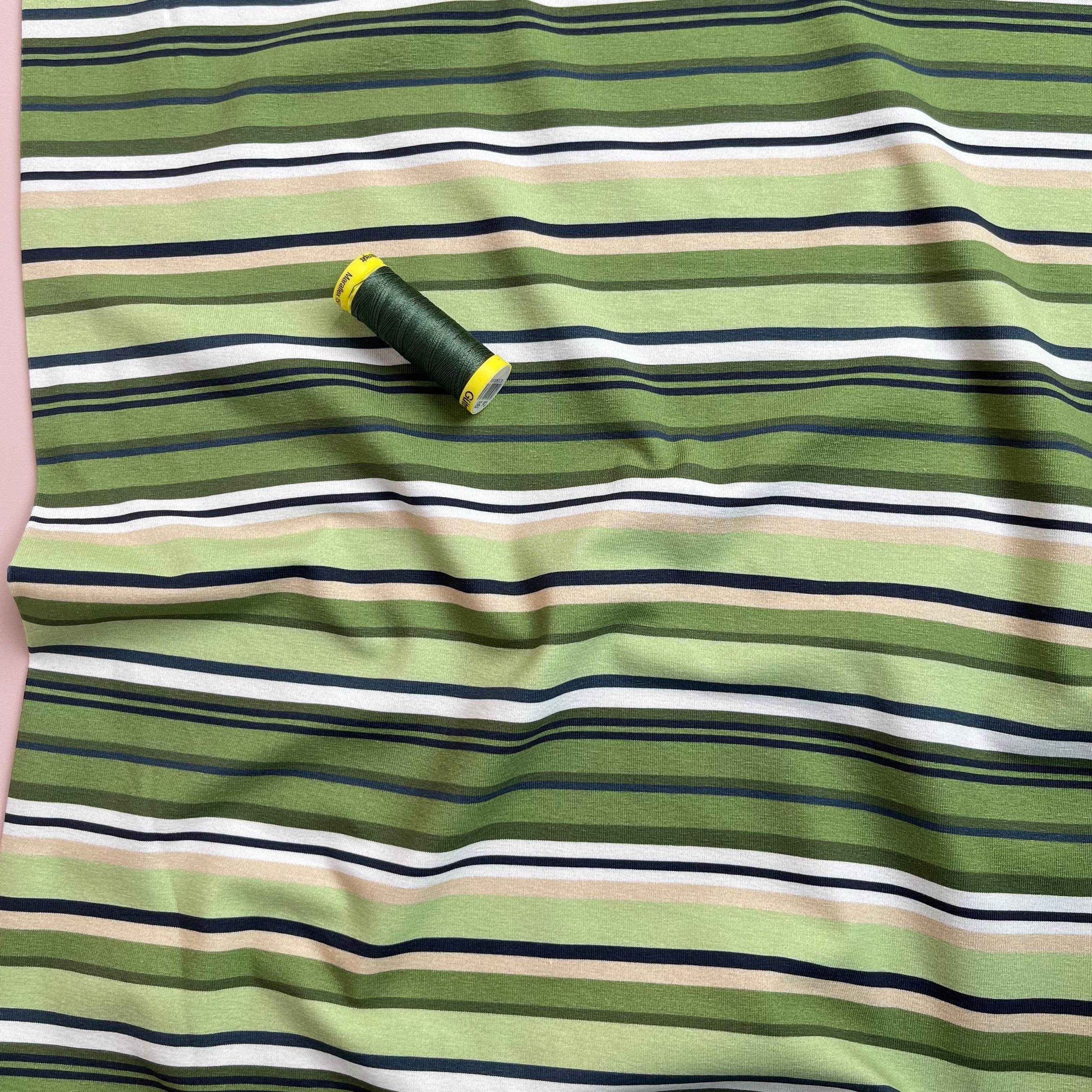 Danish Design - Meadow Green Stripes Cotton Jersey