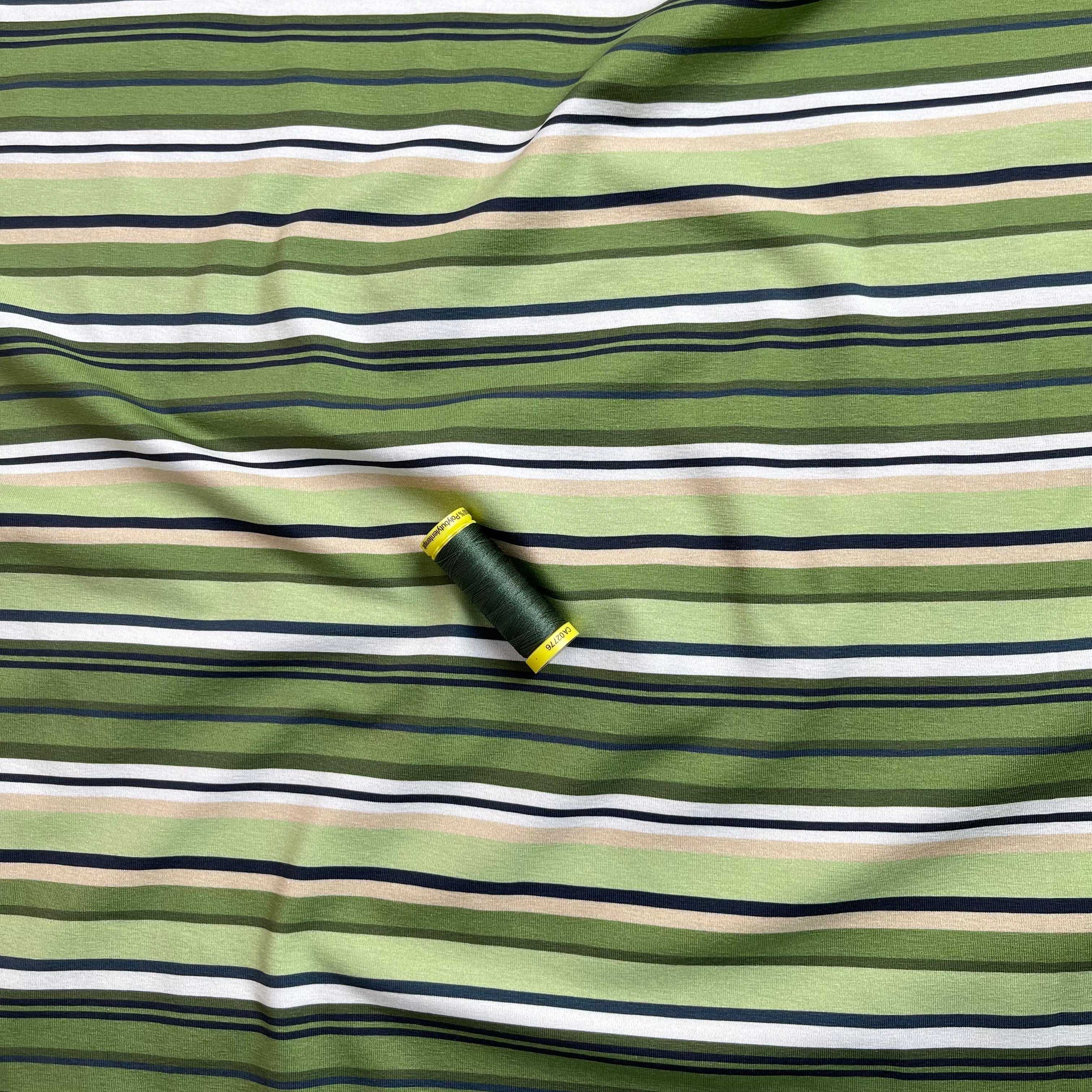 Danish Design - Meadow Green Stripes Cotton Jersey