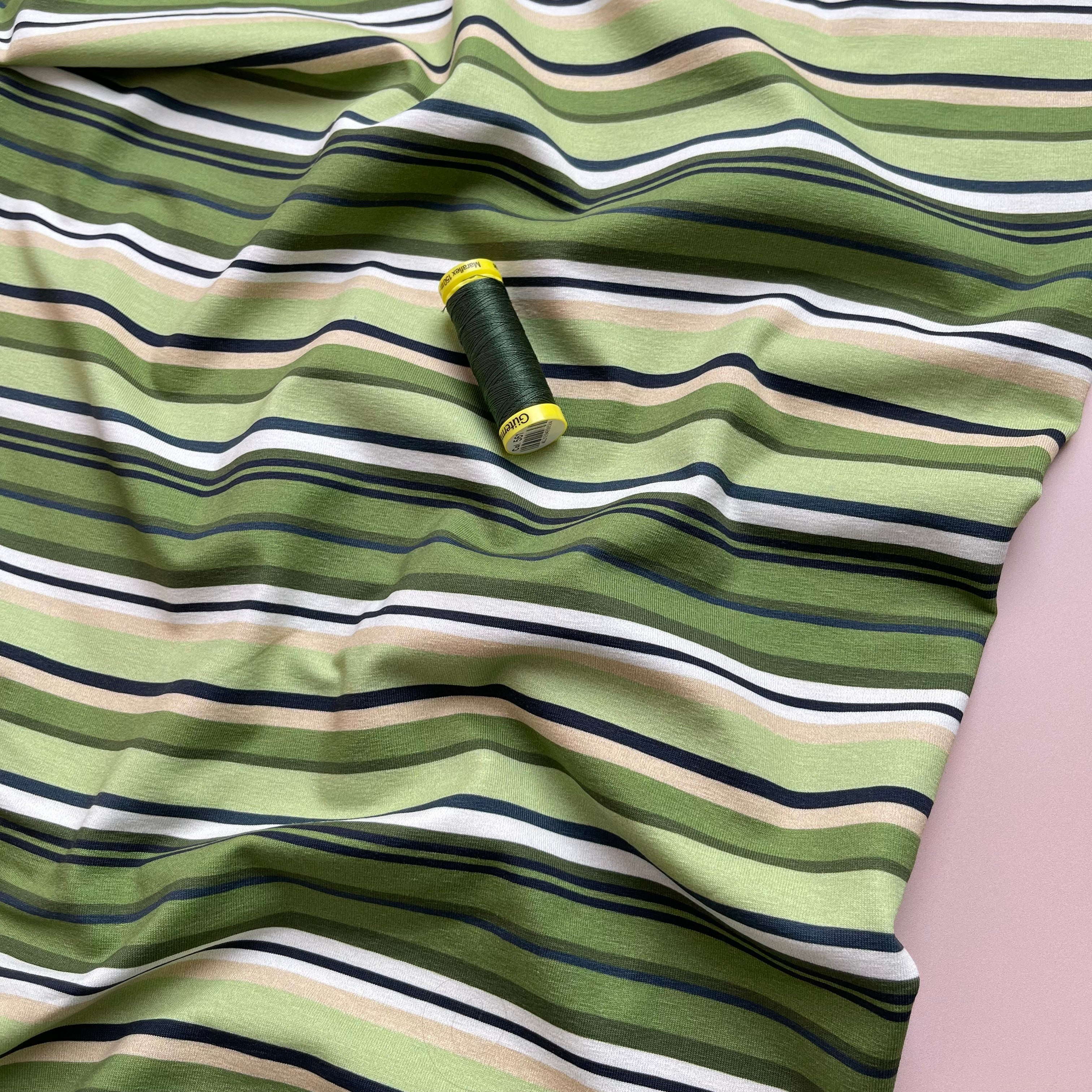 Danish Design - Meadow Green Stripes Cotton Jersey