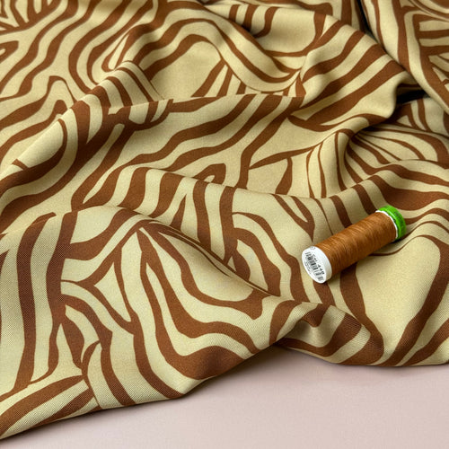Light & Lush - Zebra Caramel Viscose Twill Fabric
